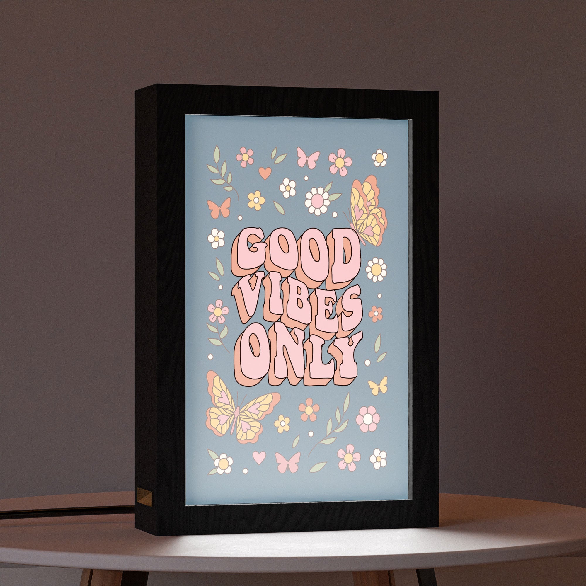 2 in 1 Photo Lighting Frame - Good Vibes Only