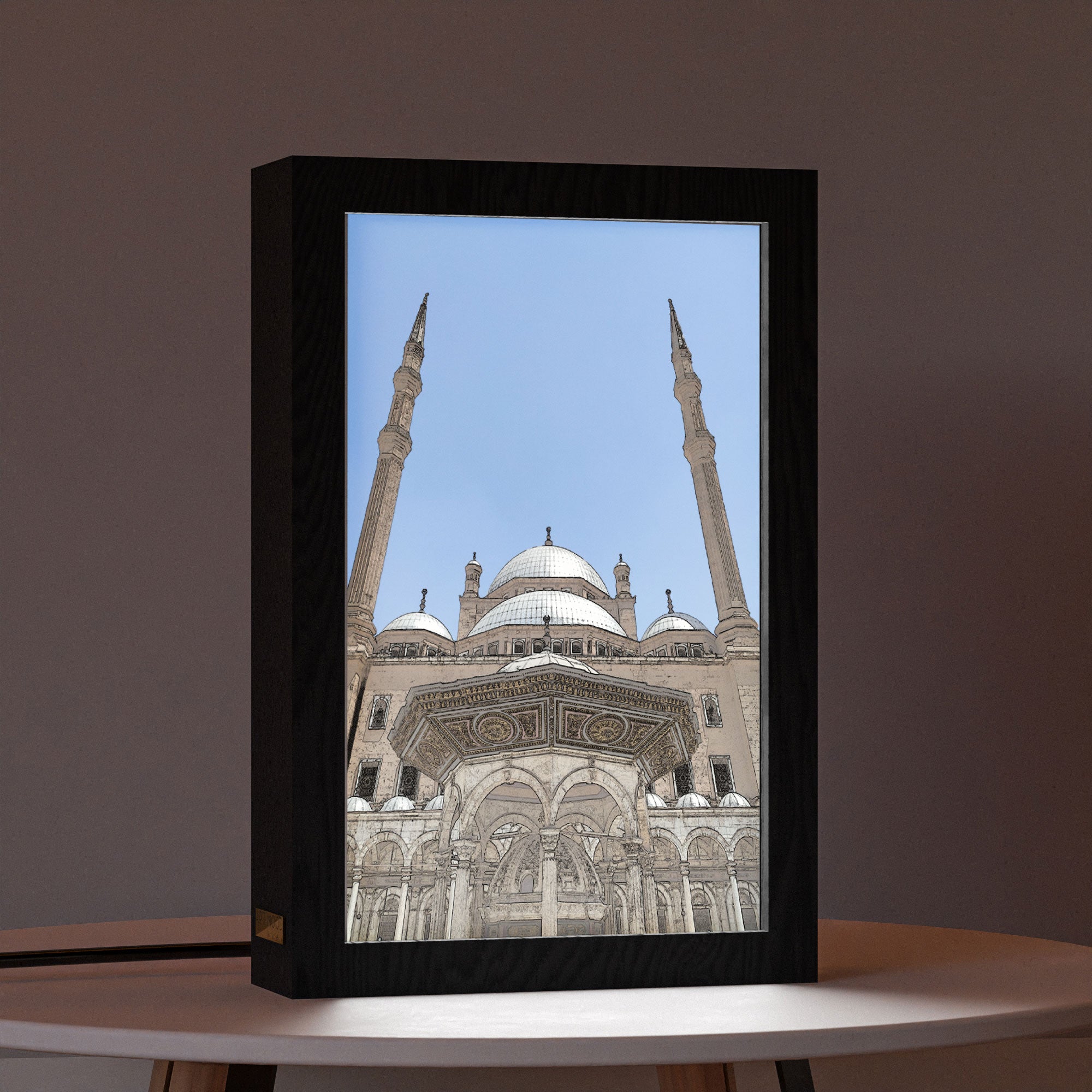 ٢ في ١ - برواز مضئ - مسجد محمد علي