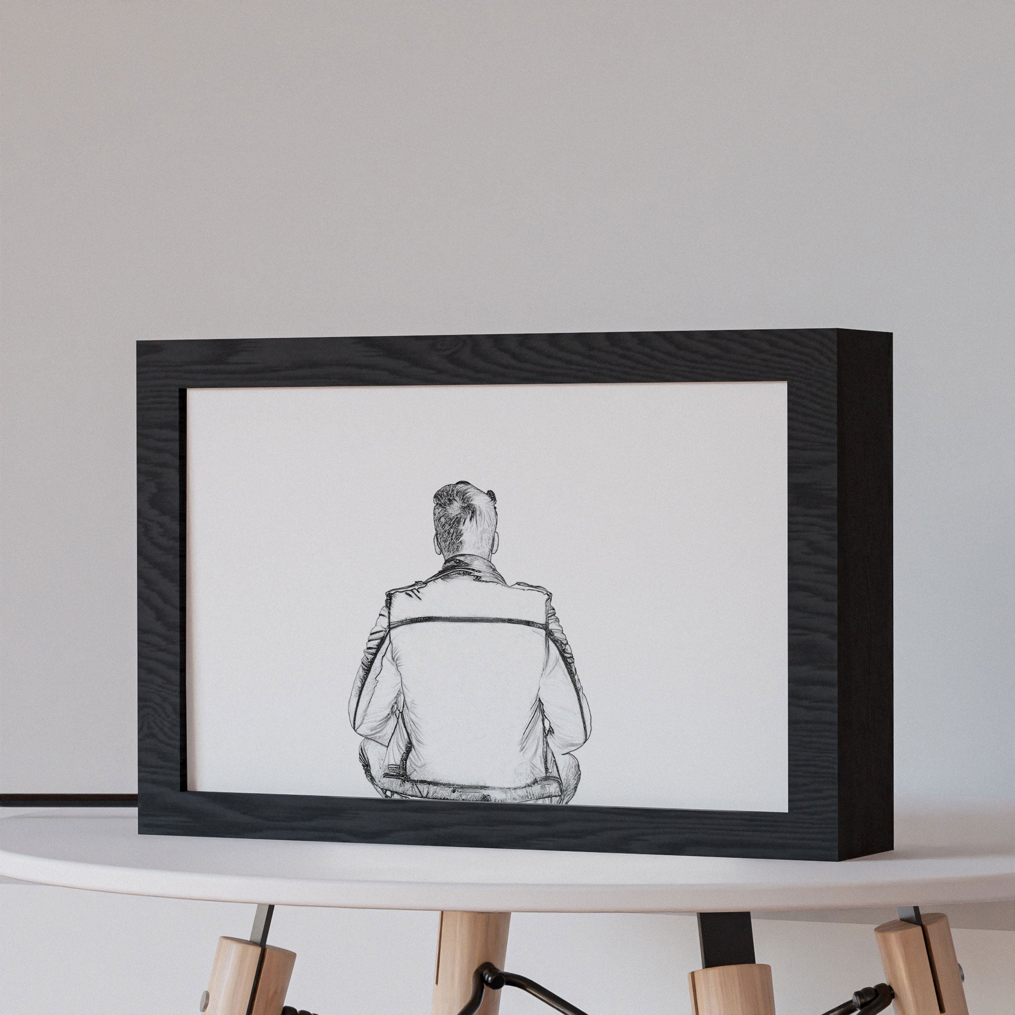 2 in 1 Photo Lighting Frame - Man in Mountains