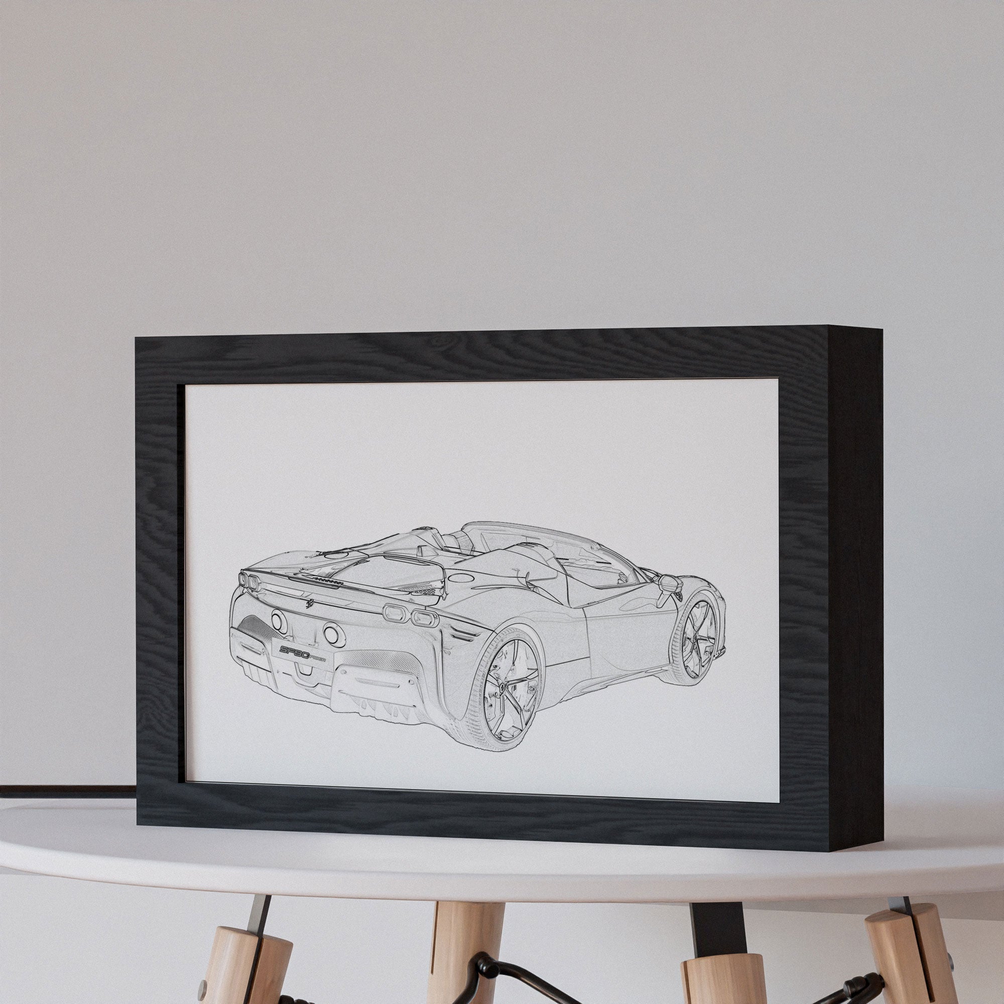 2 in 1 Photo Lighting Frame -  Ferrari SF90 Spider