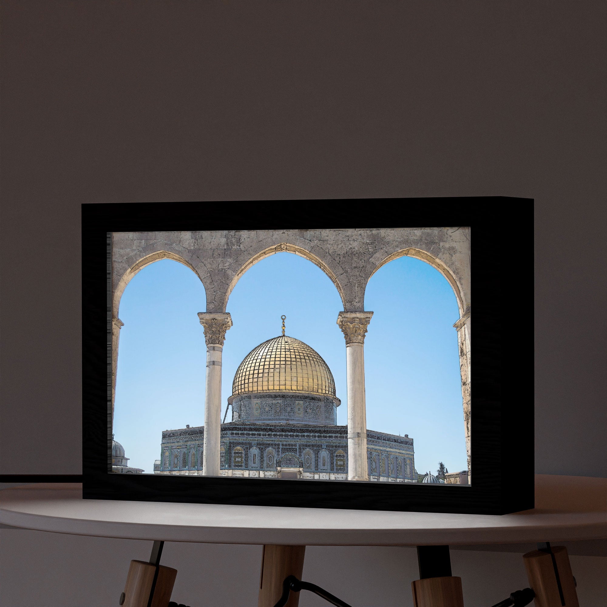 ٢ في ١ - برواز مضئ - قبة الصخرة