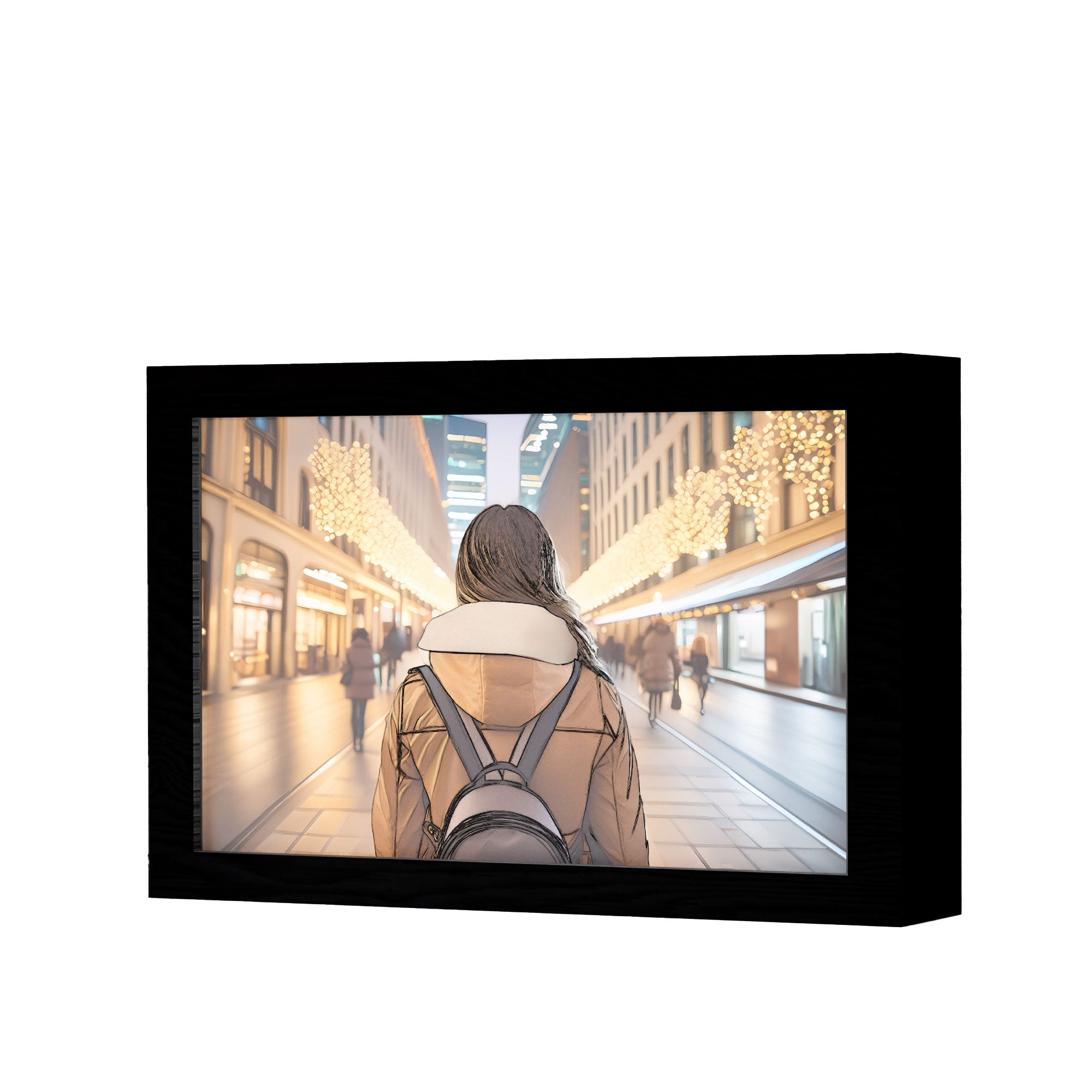 2 in 1 Photo Lighting Frame - Girl in Town