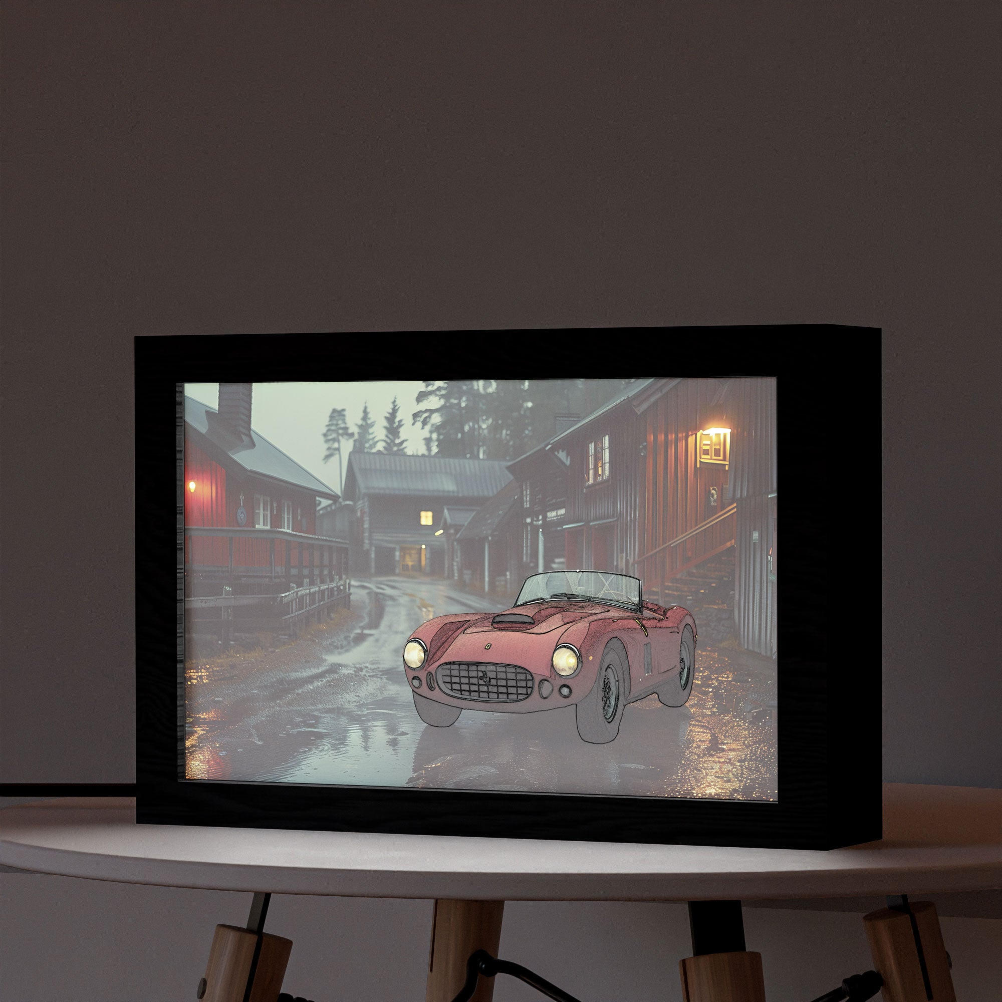 2 in 1 Photo Lighting Frame - Classic Ferrari