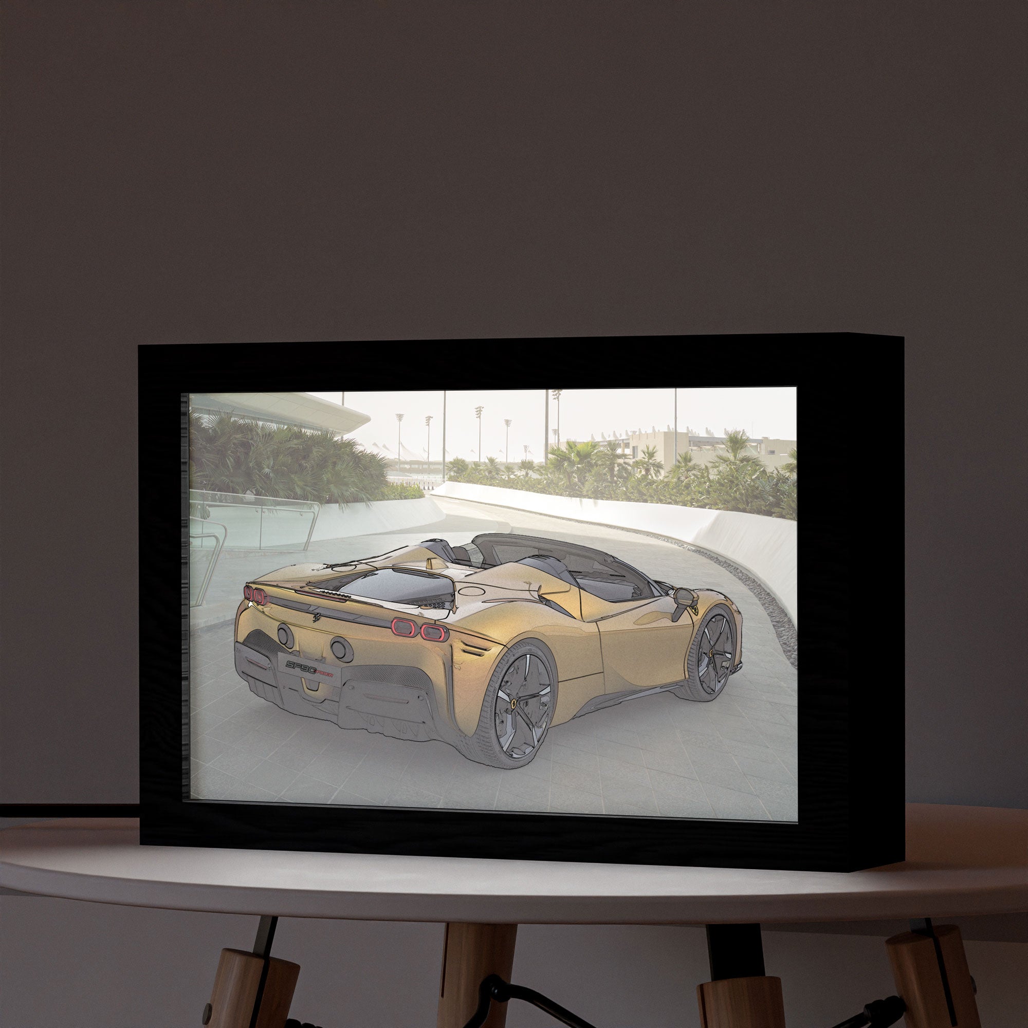 2 in 1 Photo Lighting Frame -  Ferrari SF90 Spider