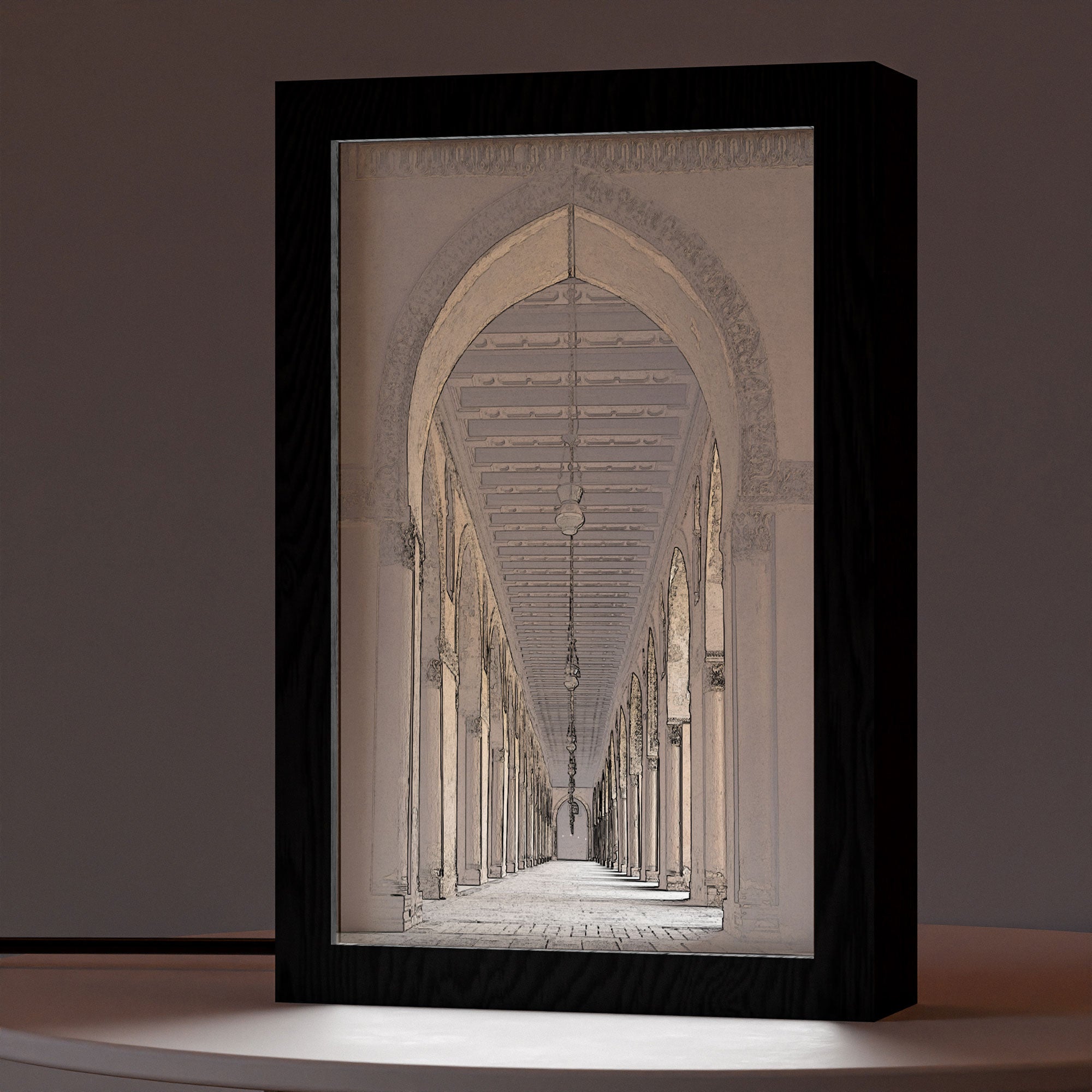 ٢ في ١ - برواز مضئ - مسجد احمد بن طولون