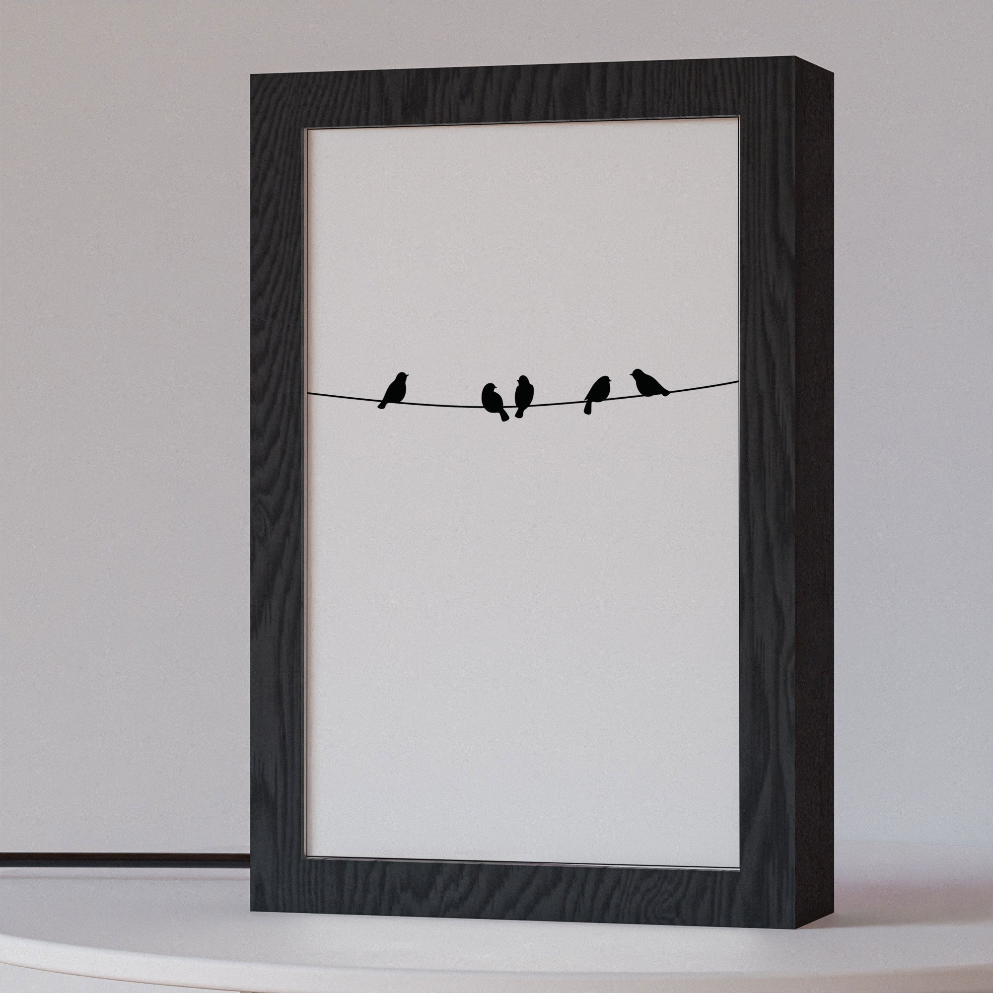 2 in 1 Photo Lighting Frame - Birds on Wire
