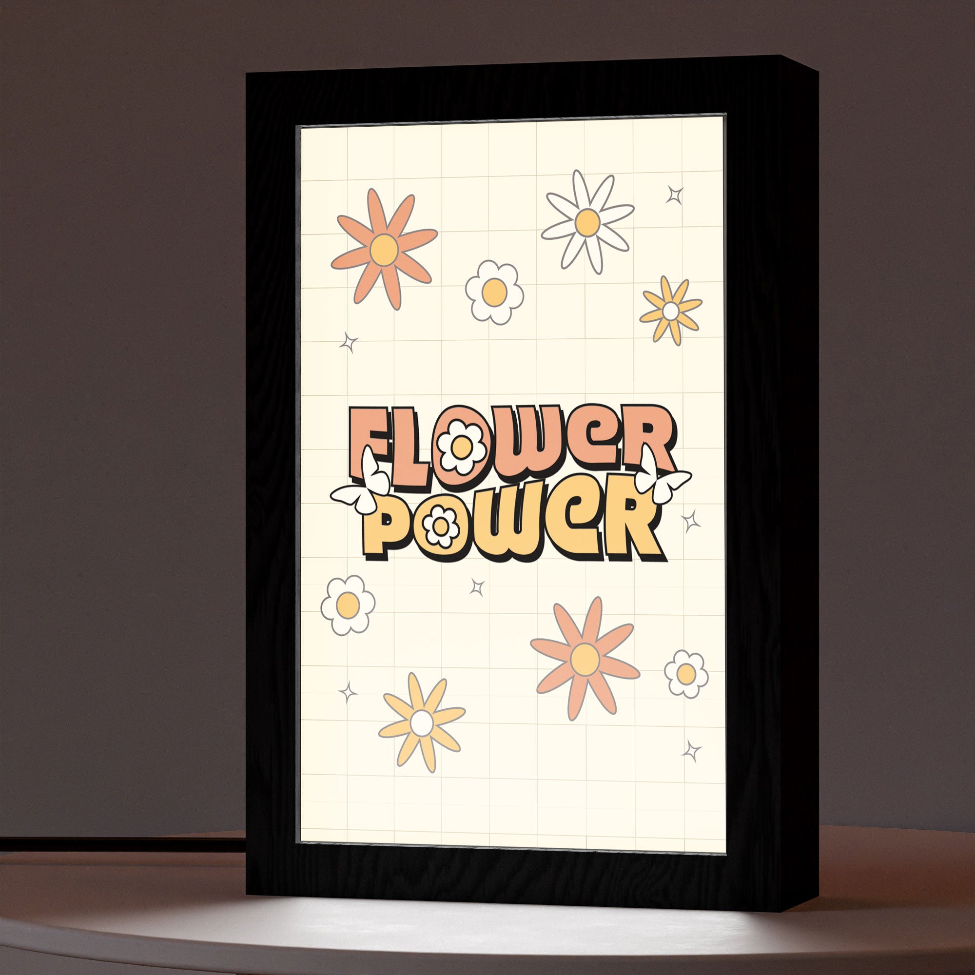 2 in 1 Photo Lighting Frame - Flower Power