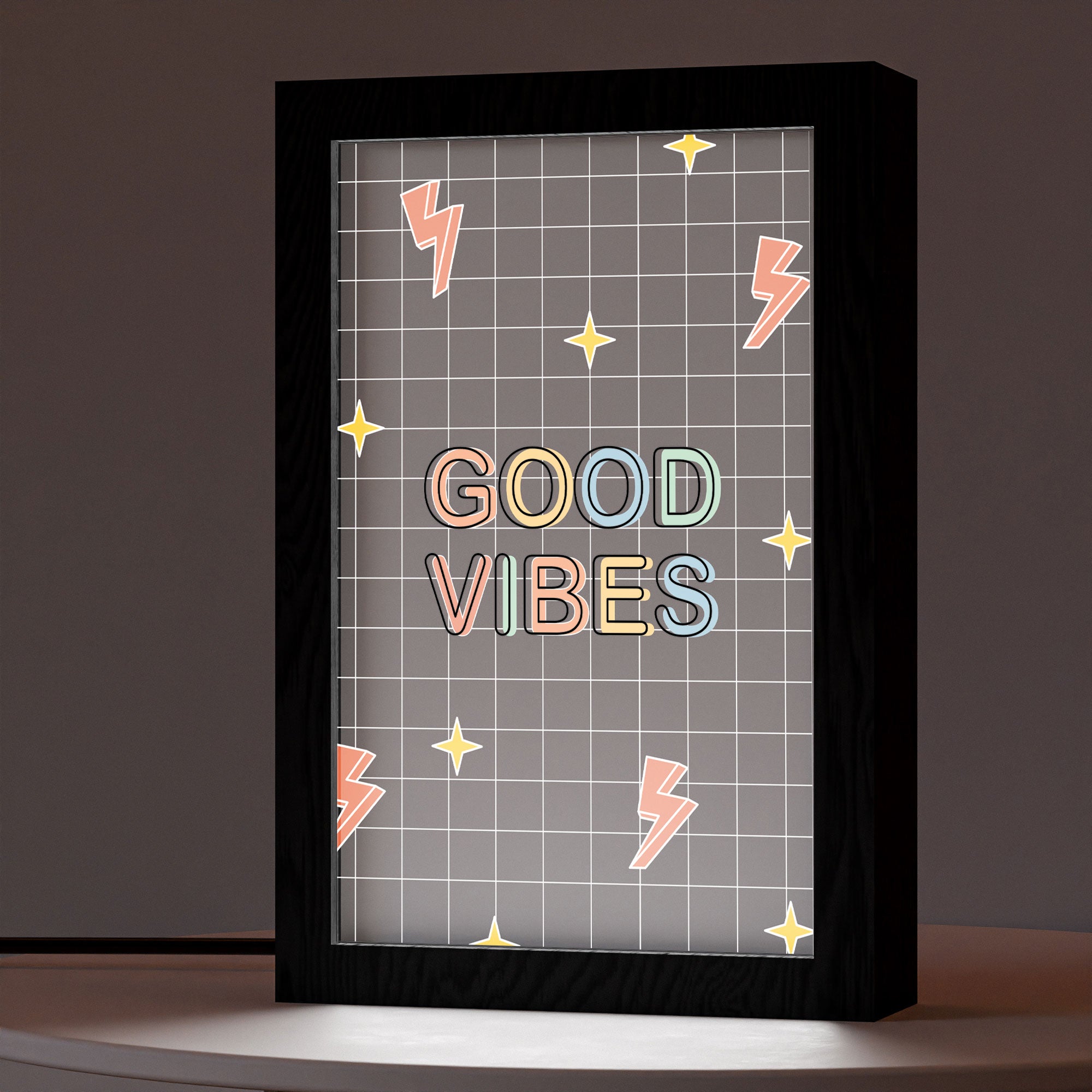 2 in 1 Photo Lighting Frame - Good Vibes