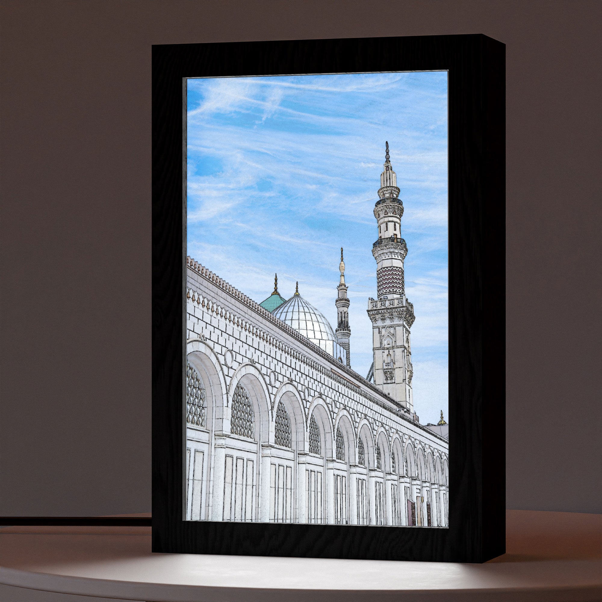 ٢ في ١ - برواز مضئ - المسجد النبوي ١