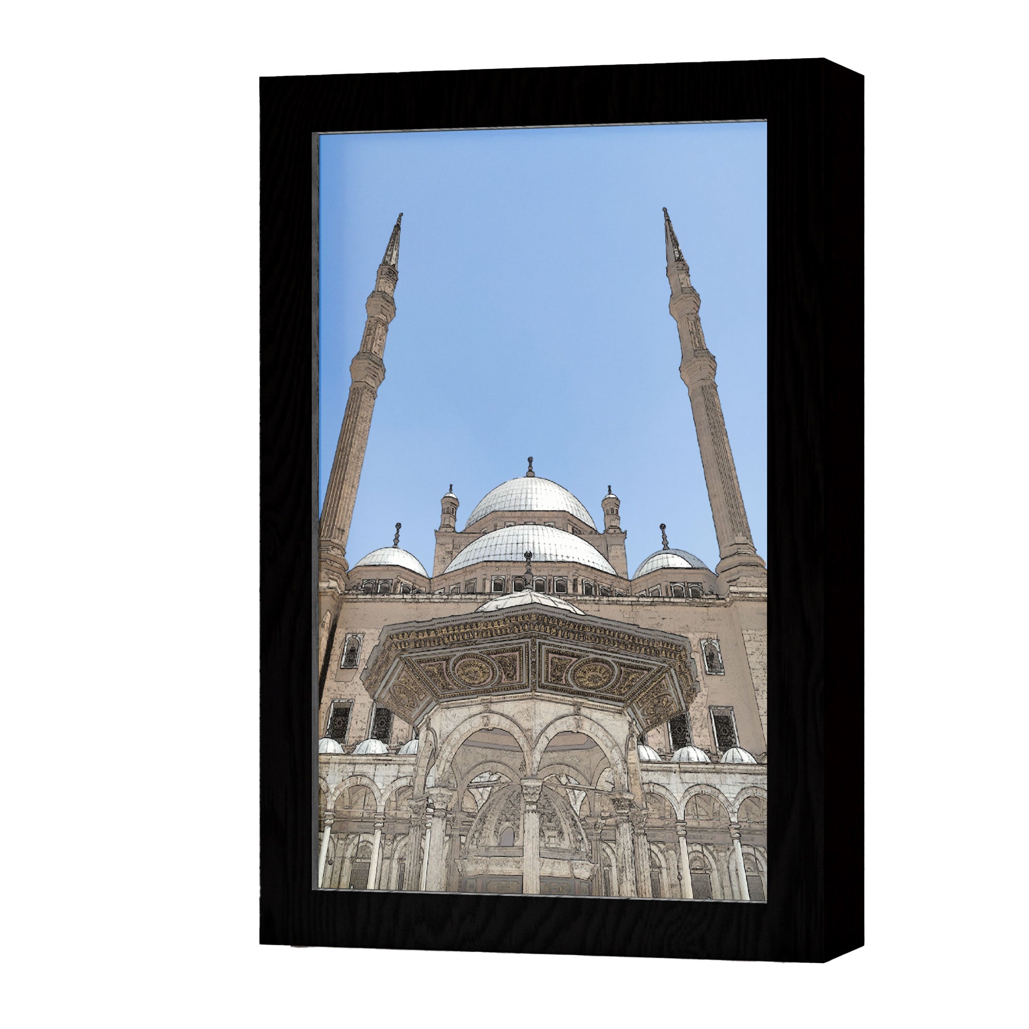 ٢ في ١ - برواز مضئ - مسجد محمد علي