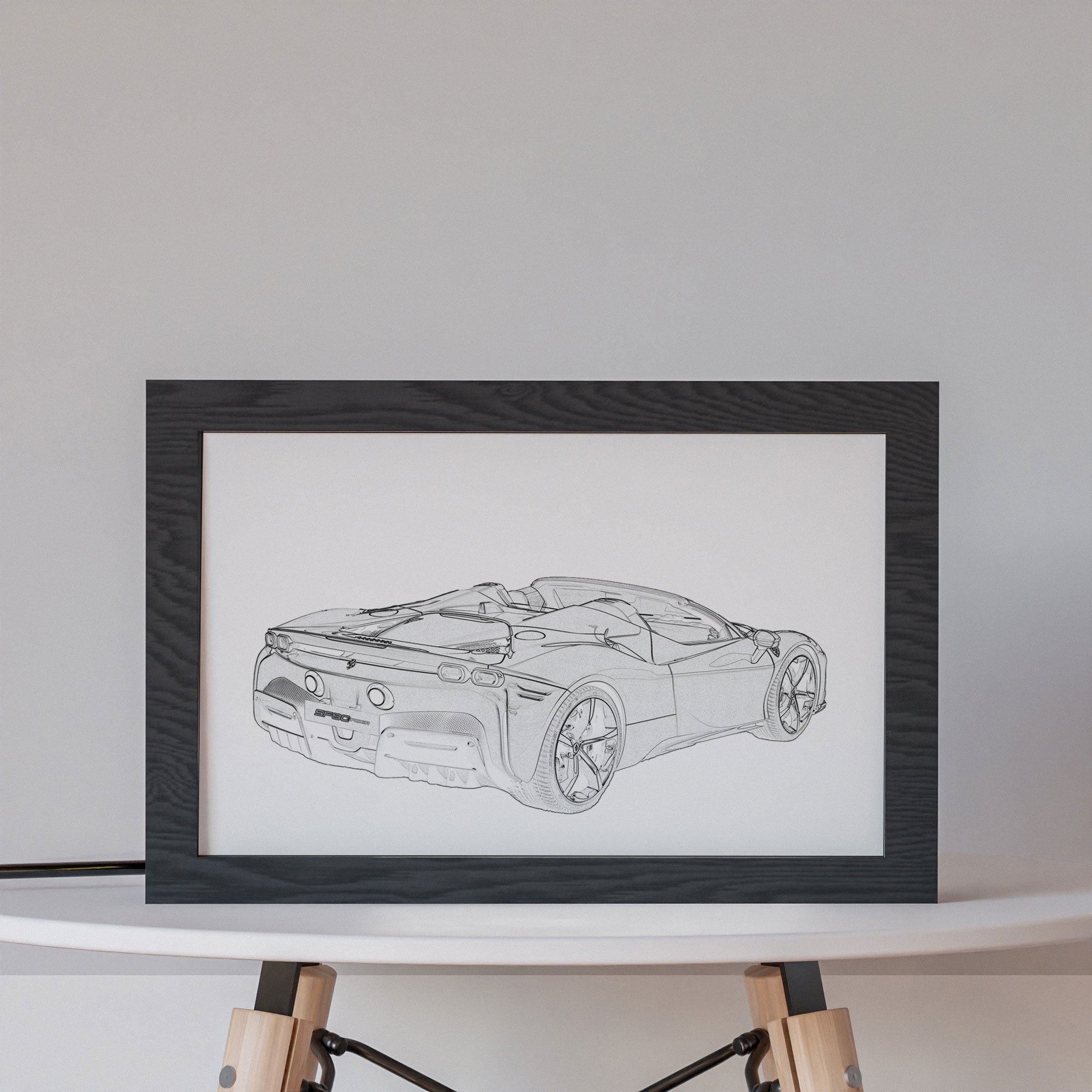 2 in 1 Photo Lighting Frame -  Ferrari SF90 Spider