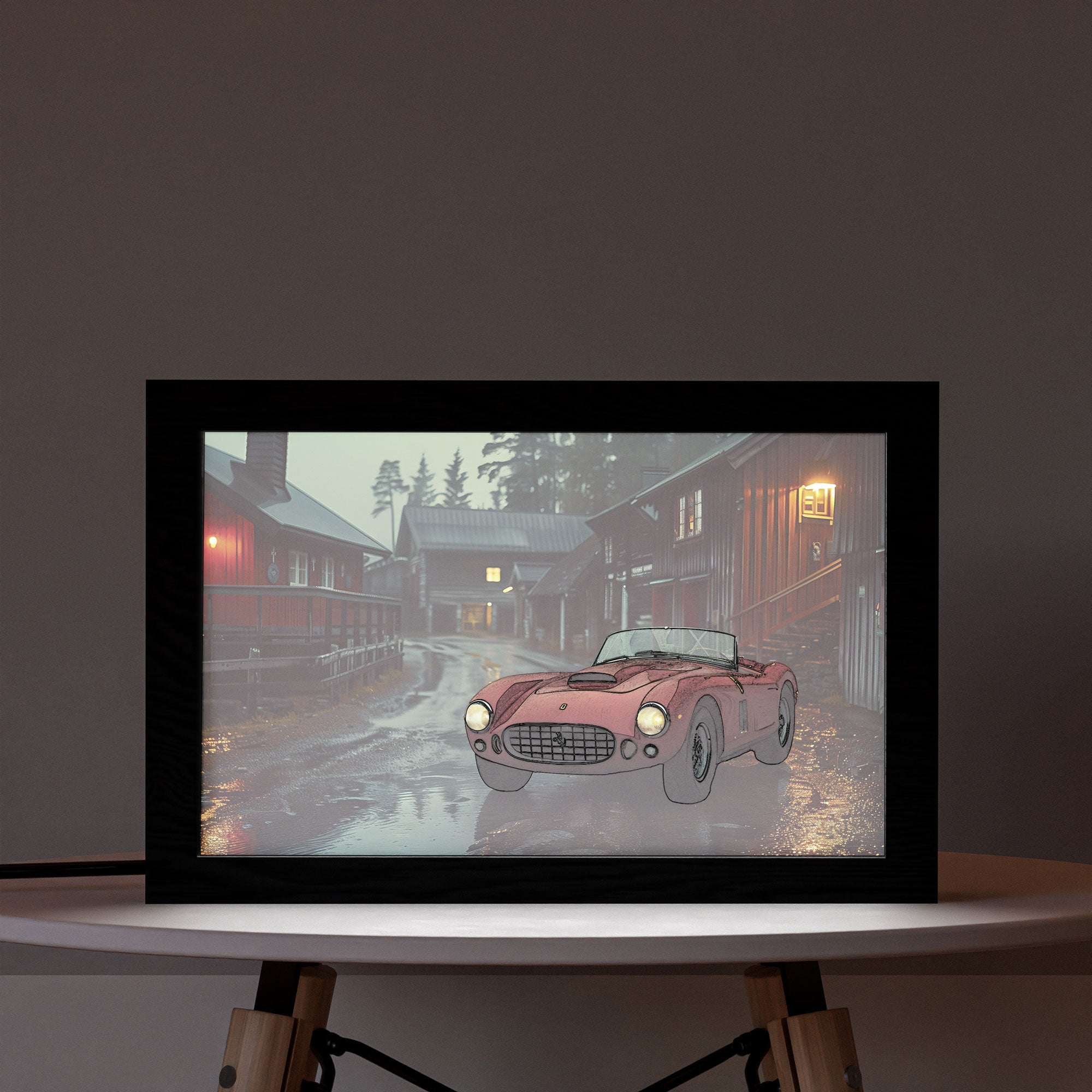 2 in 1 Photo Lighting Frame - Classic Ferrari