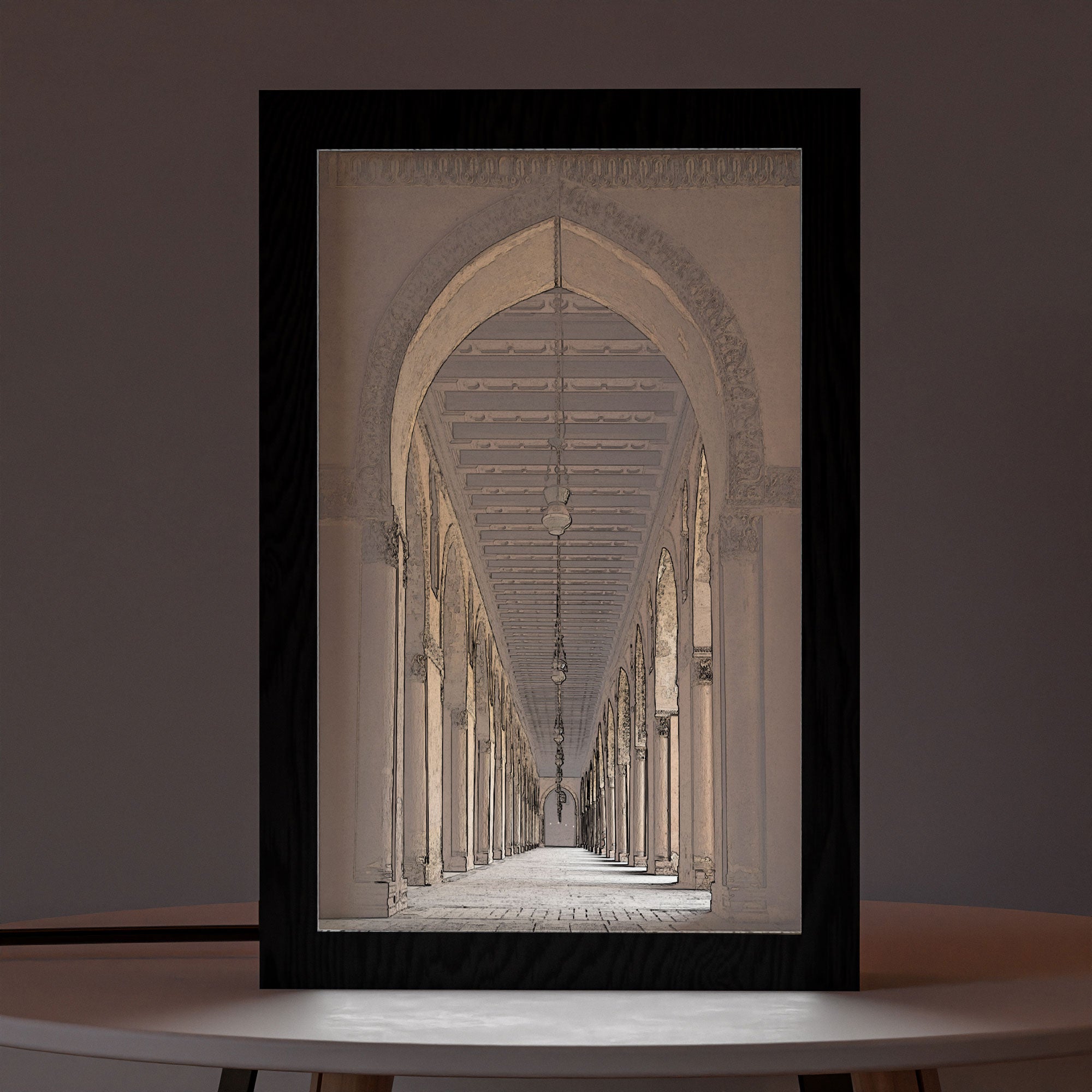 ٢ في ١ - برواز مضئ - مسجد احمد بن طولون