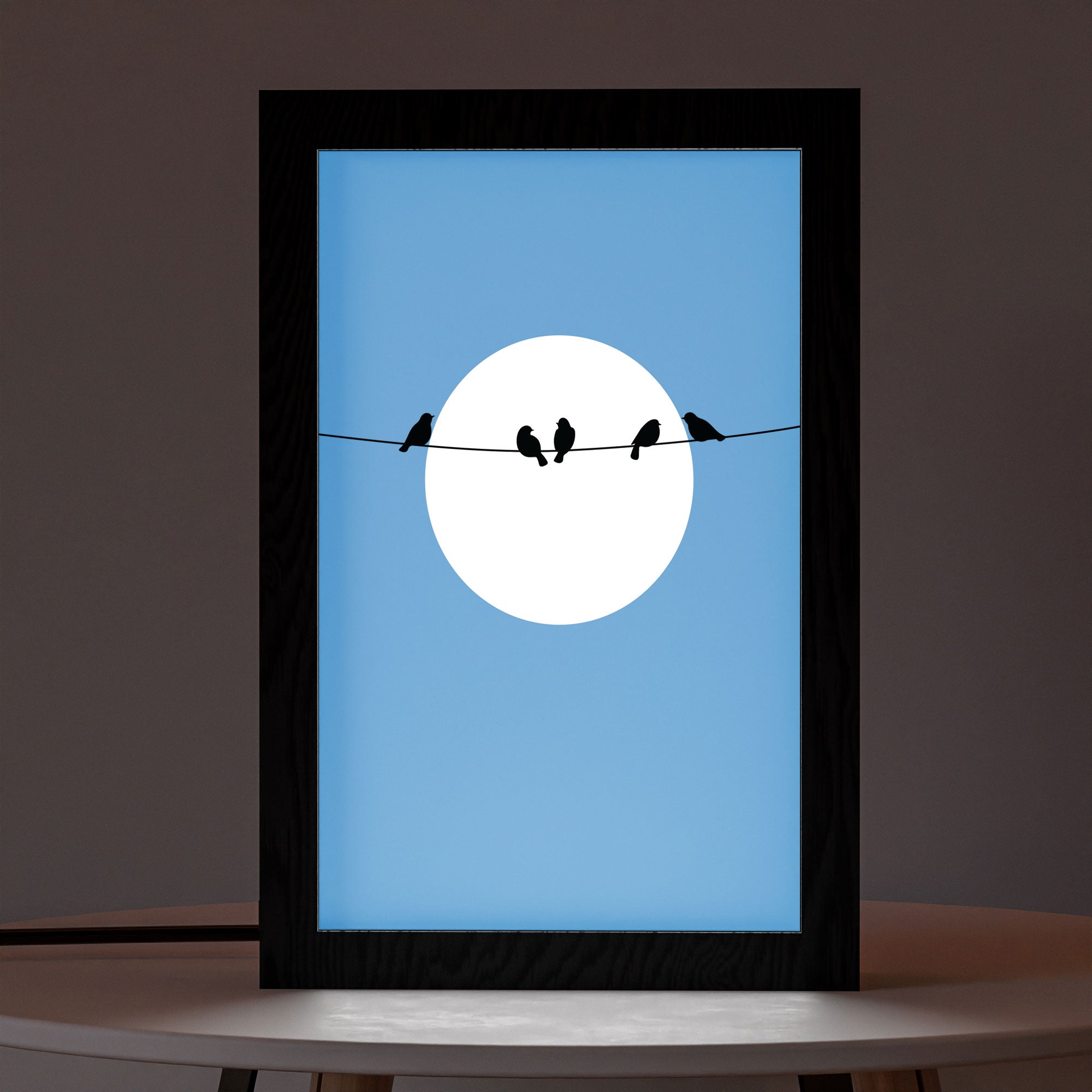 2 in 1 Photo Lighting Frame - Birds on Wire