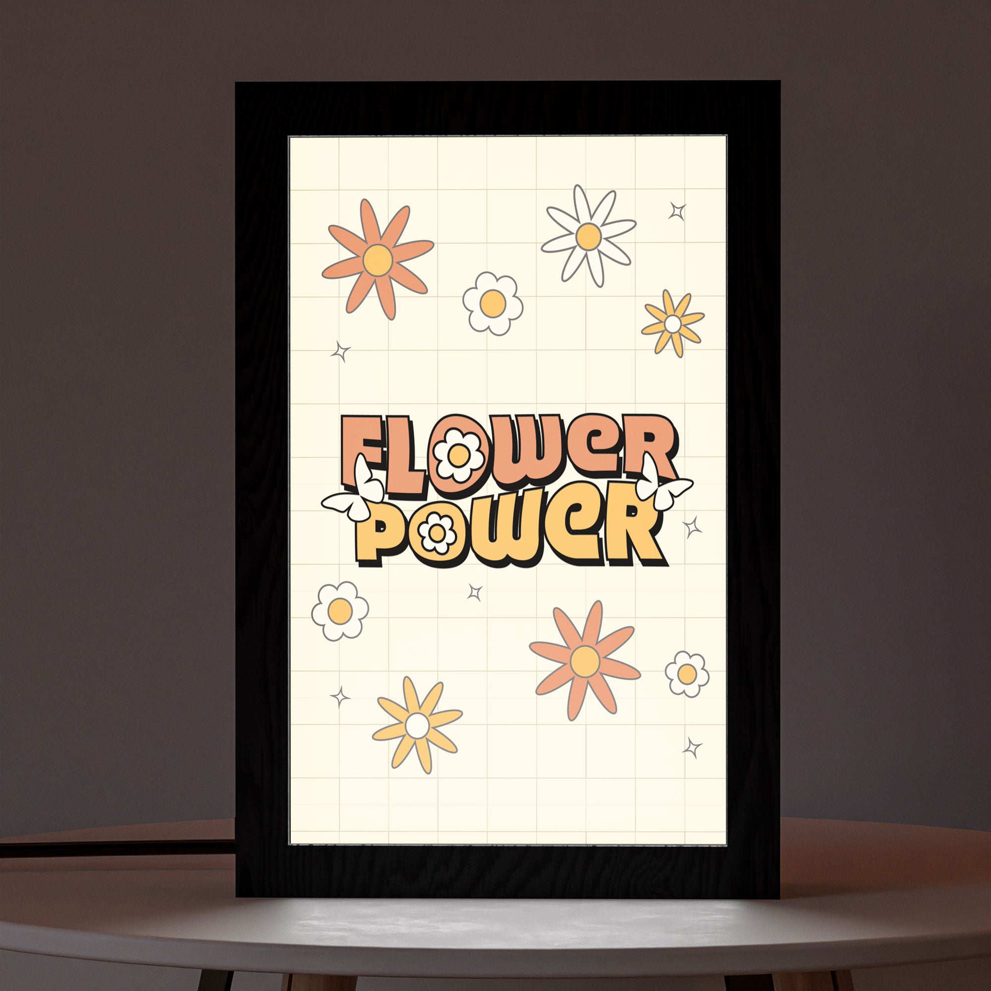 2 in 1 Photo Lighting Frame - Flower Power