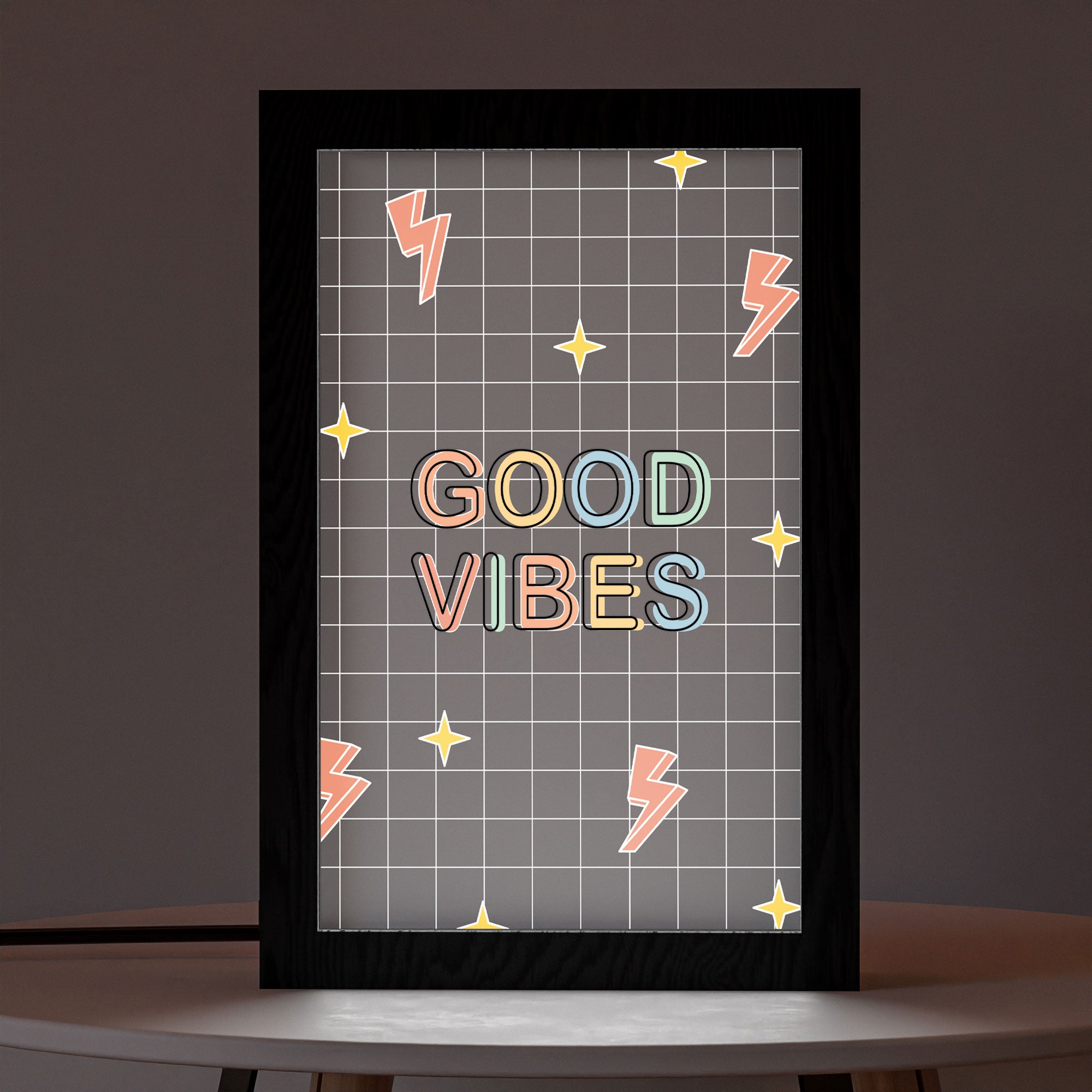 2 in 1 Photo Lighting Frame - Good Vibes