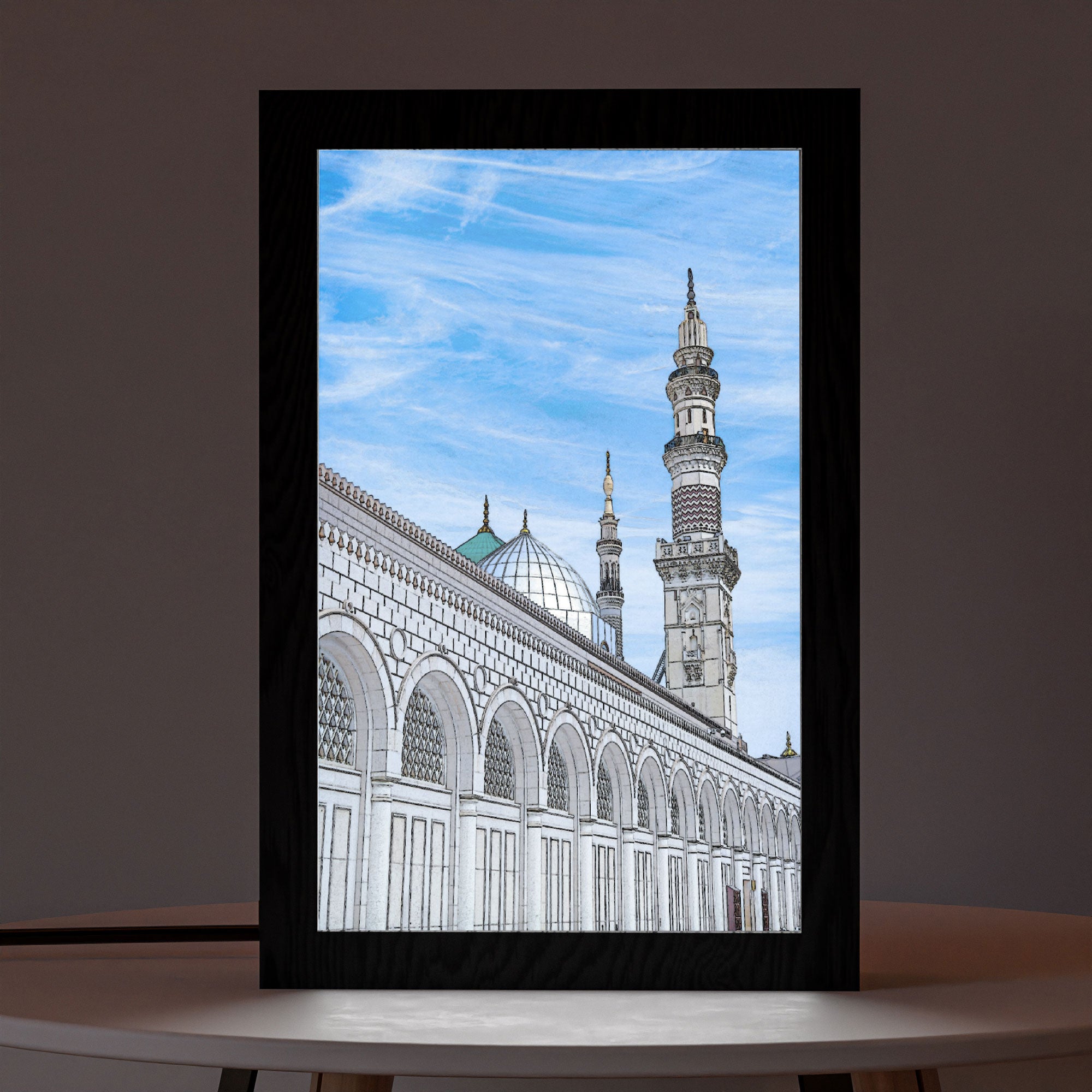 ٢ في ١ - برواز مضئ - المسجد النبوي ١