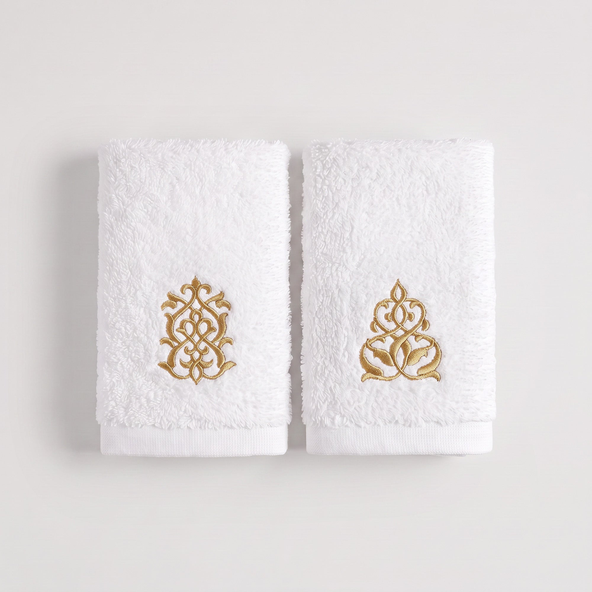 Guest Cotton Towels - Embroidered - White 600GSM - Set of 2