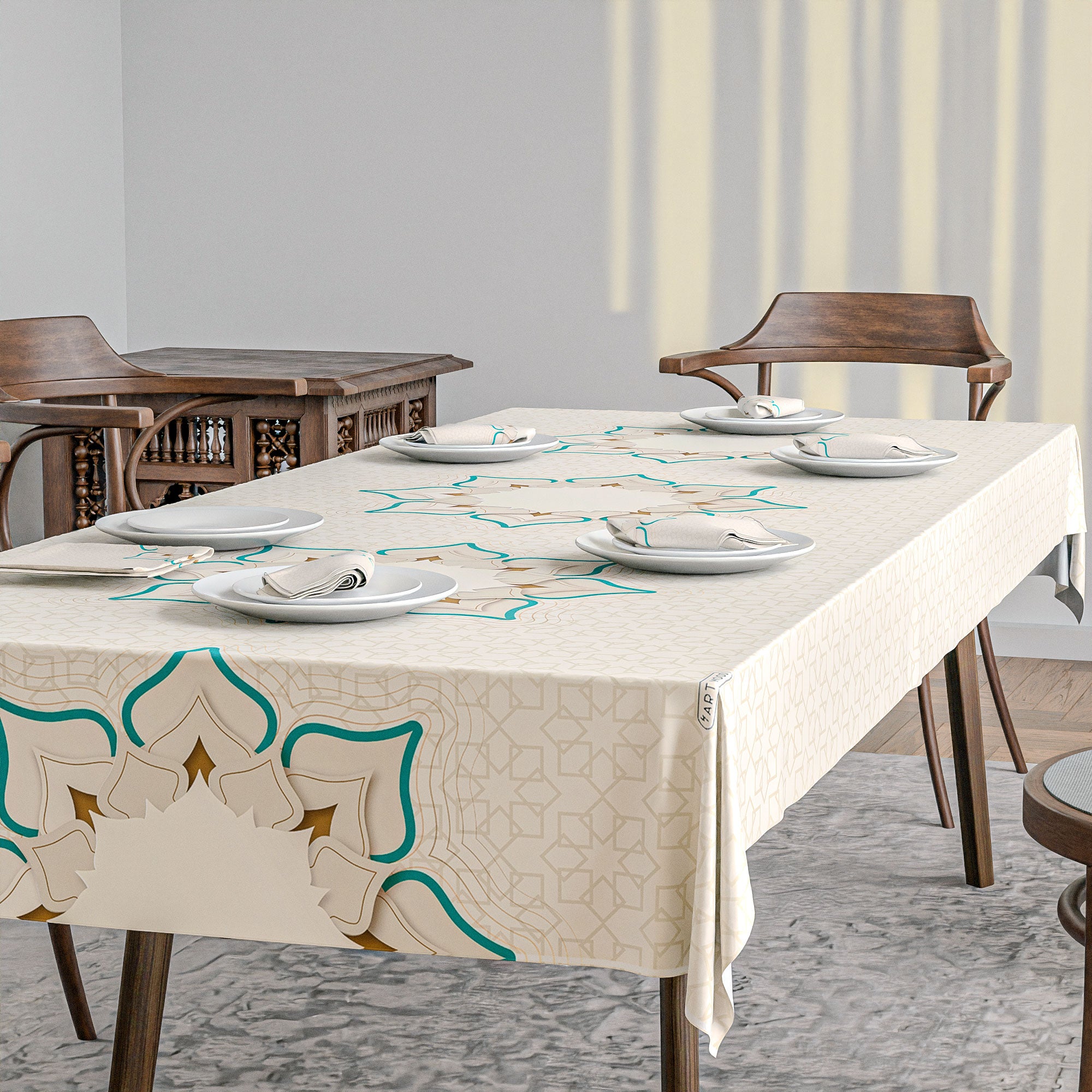 طقم مفارش الطاولة + المناديل القماشية - دره