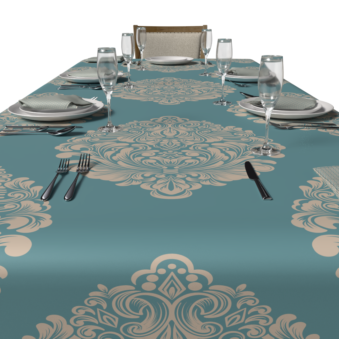 Queen Tablecloth & Napkins Set - Blue