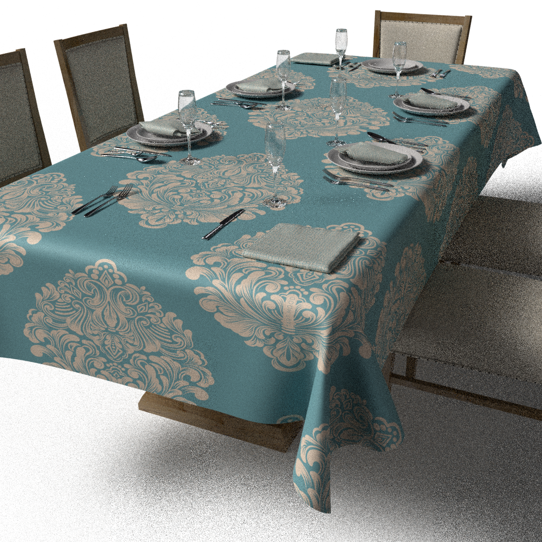 Queen Tablecloth & Napkins Set - Blue