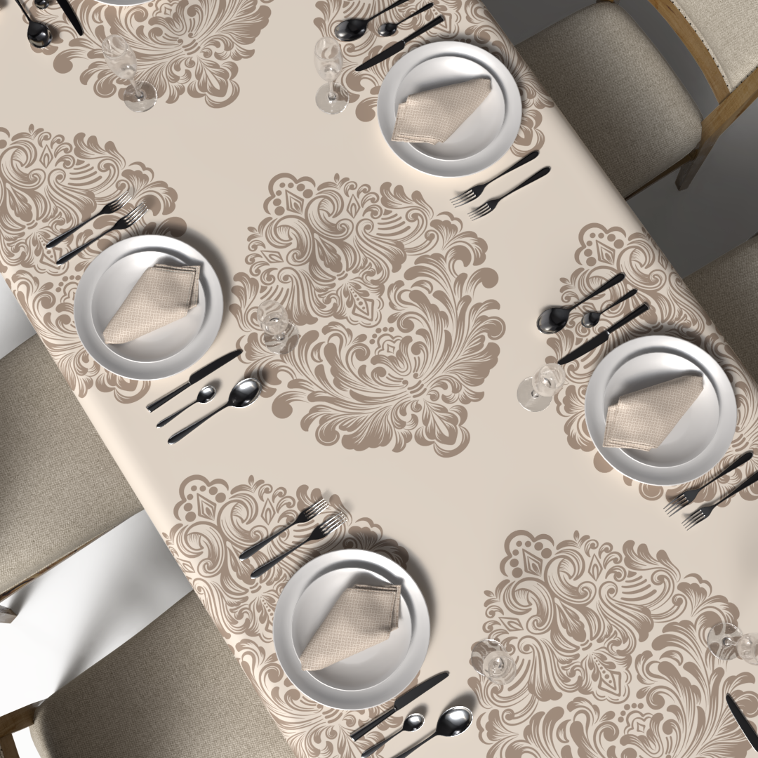 Queen Tablecloth & Napkins Set - Cream