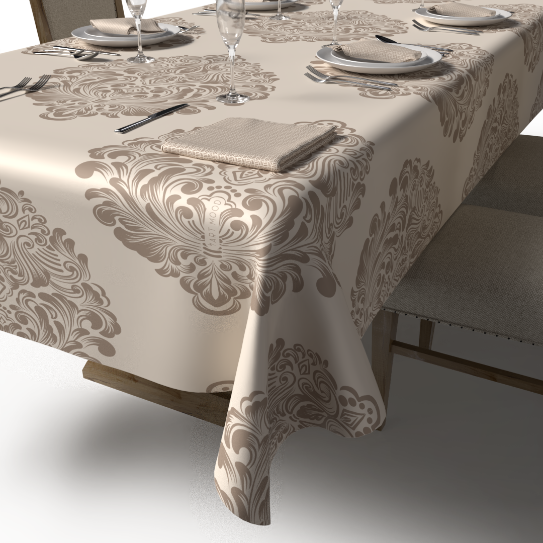 Queen Tablecloth & Napkins Set - Cream