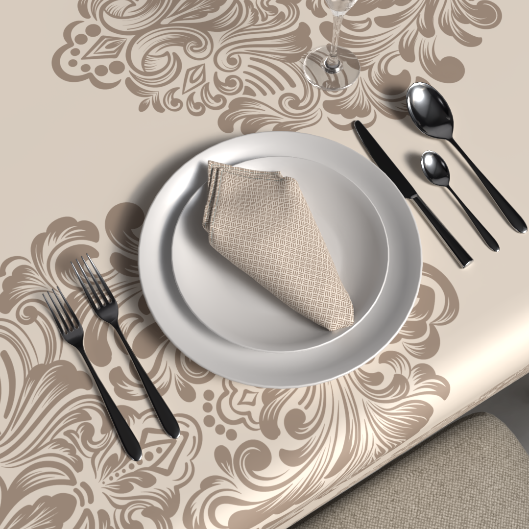 Queen Tablecloth & Napkins Set - Cream