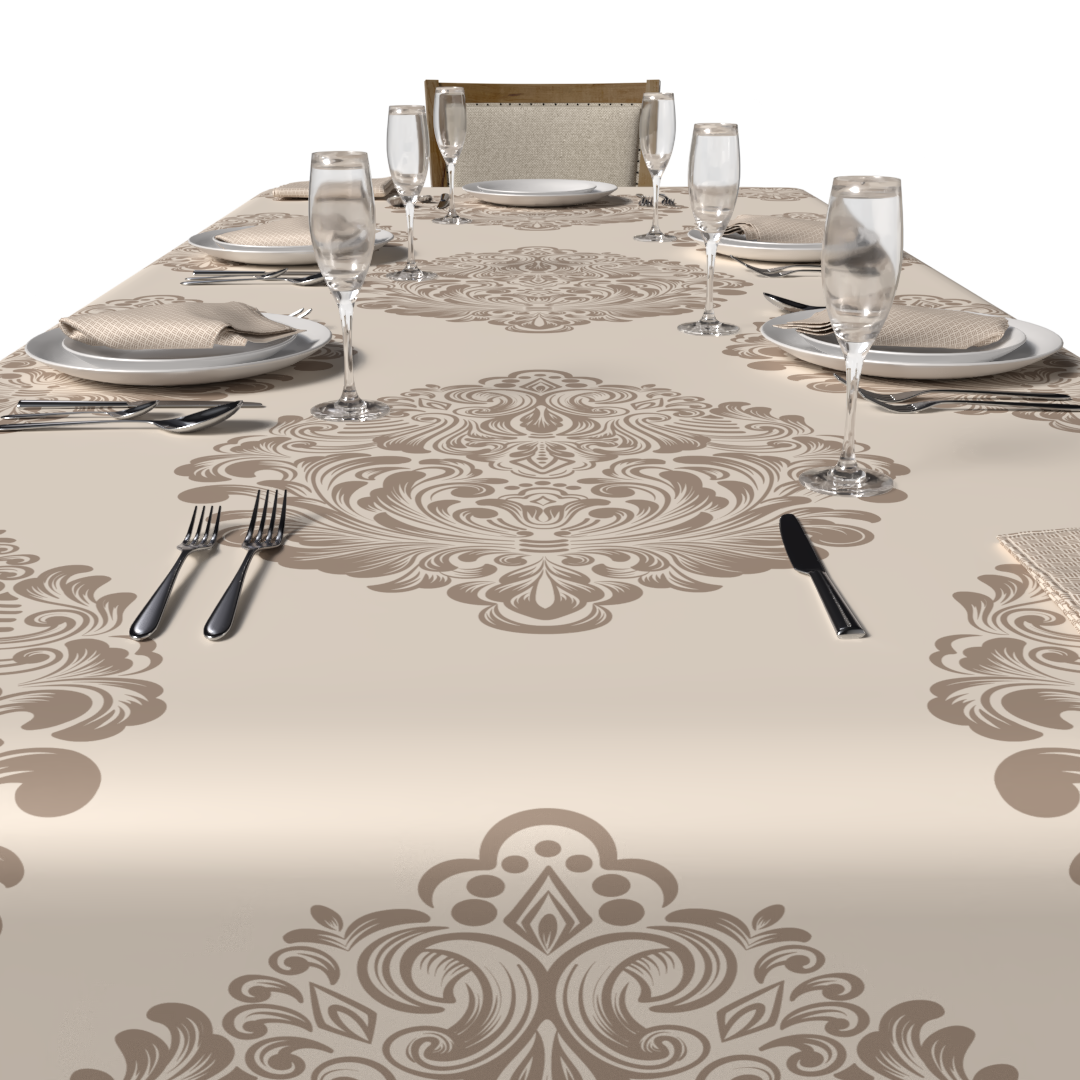 Queen Tablecloth & Napkins Set - Cream