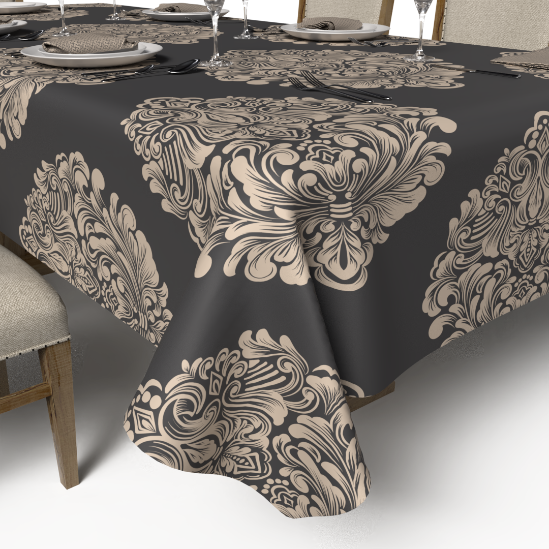 Queen Tablecloth & Napkins Set - Grey
