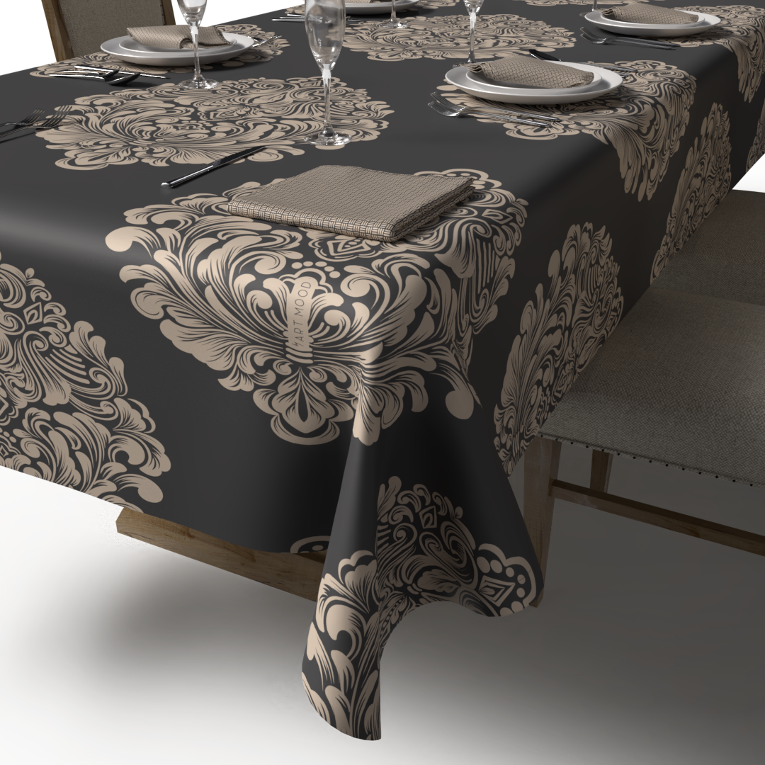 Queen Tablecloth & Napkins Set - Grey