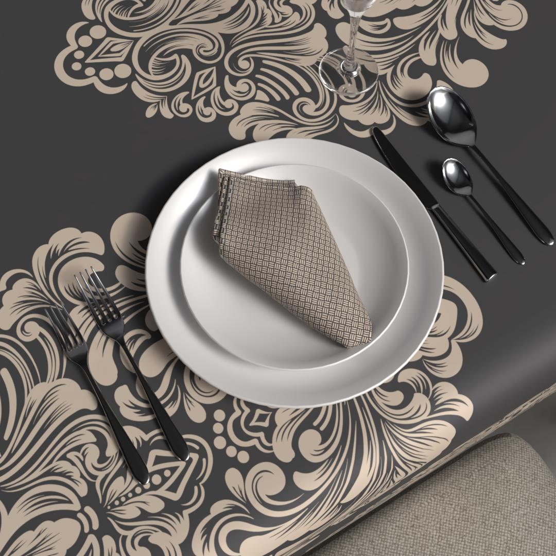 Queen Tablecloth & Napkins Set - Grey