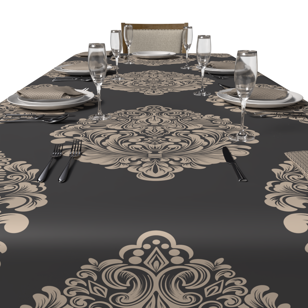 Queen Tablecloth & Napkins Set - Grey