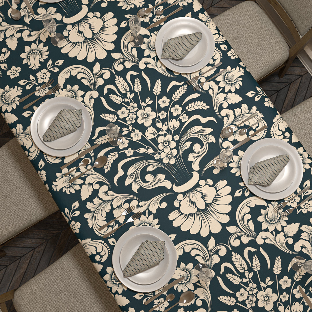 Helen Tablecloth & Napkins Set - Dark Petroleum