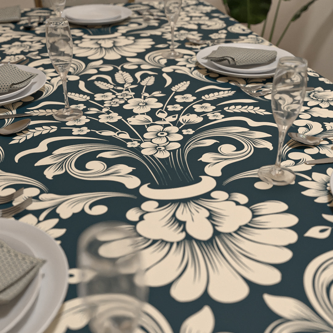 Helen Tablecloth & Napkins Set - Dark Petroleum
