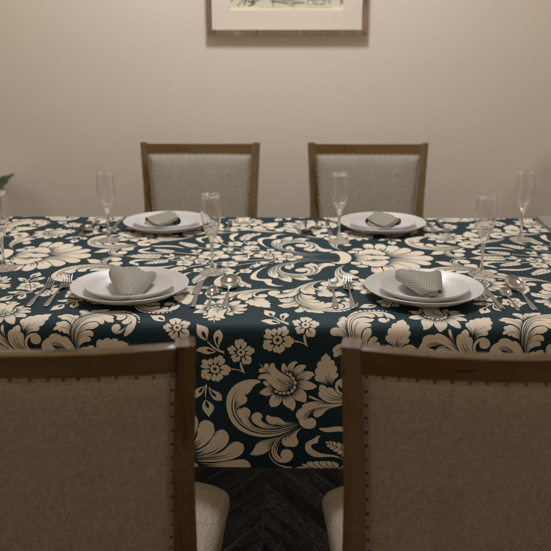 Helen Tablecloth & Napkins Set - Dark Petroleum