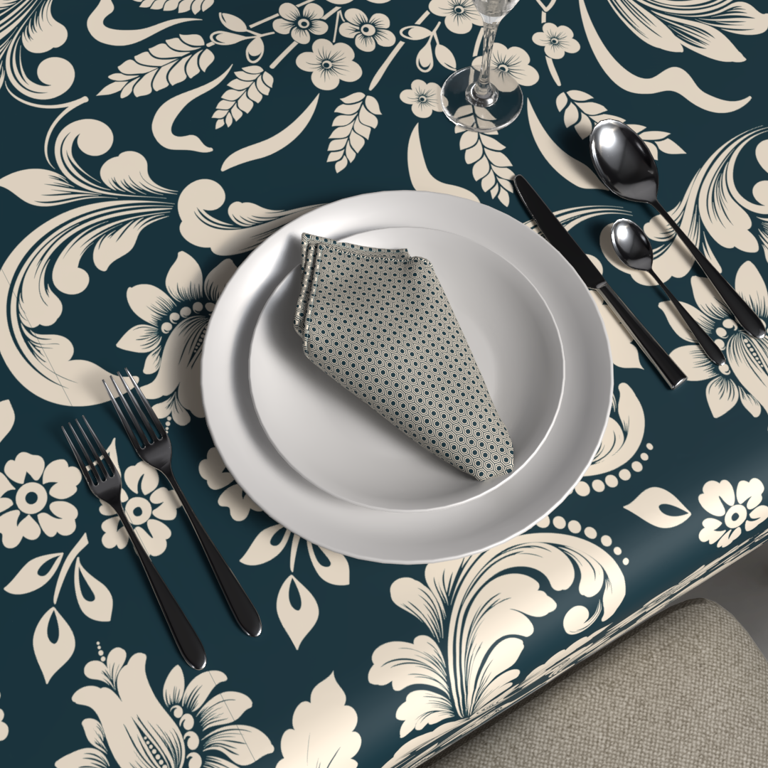Helen Tablecloth & Napkins Set - Dark Petroleum
