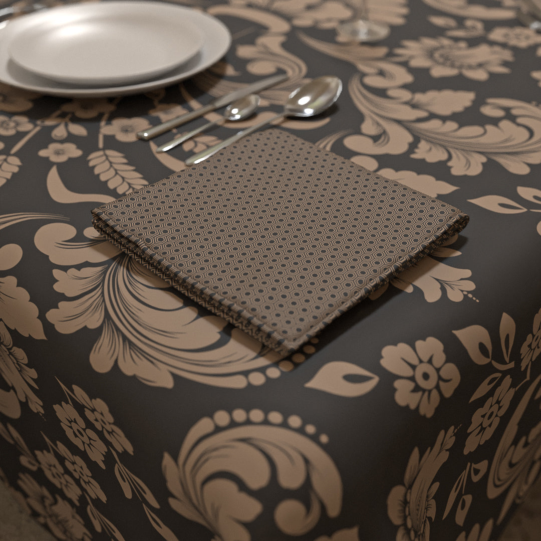 Helen Tablecloth & Napkins Set - Grey & Cafe