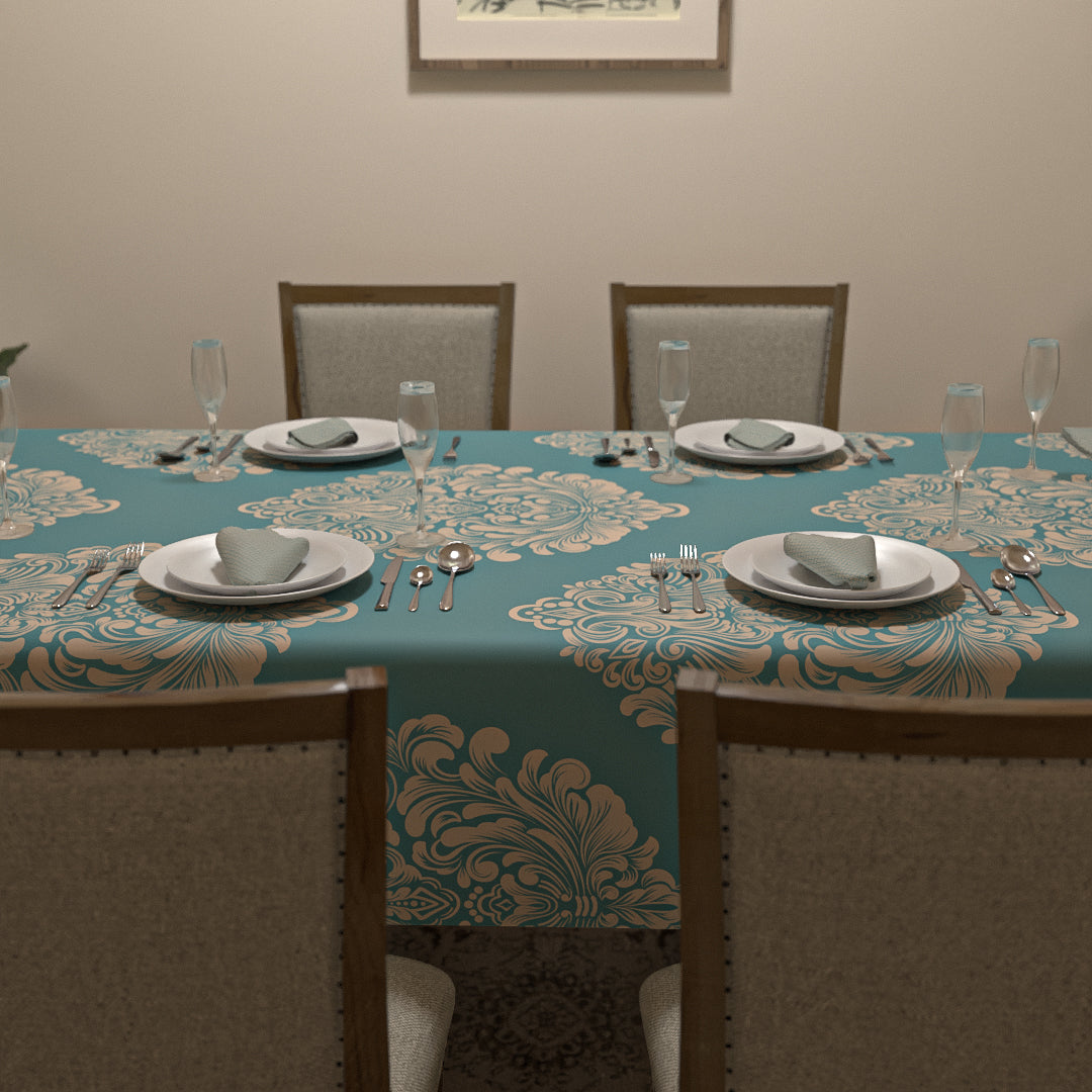 Queen Tablecloth & Napkins Set - Blue