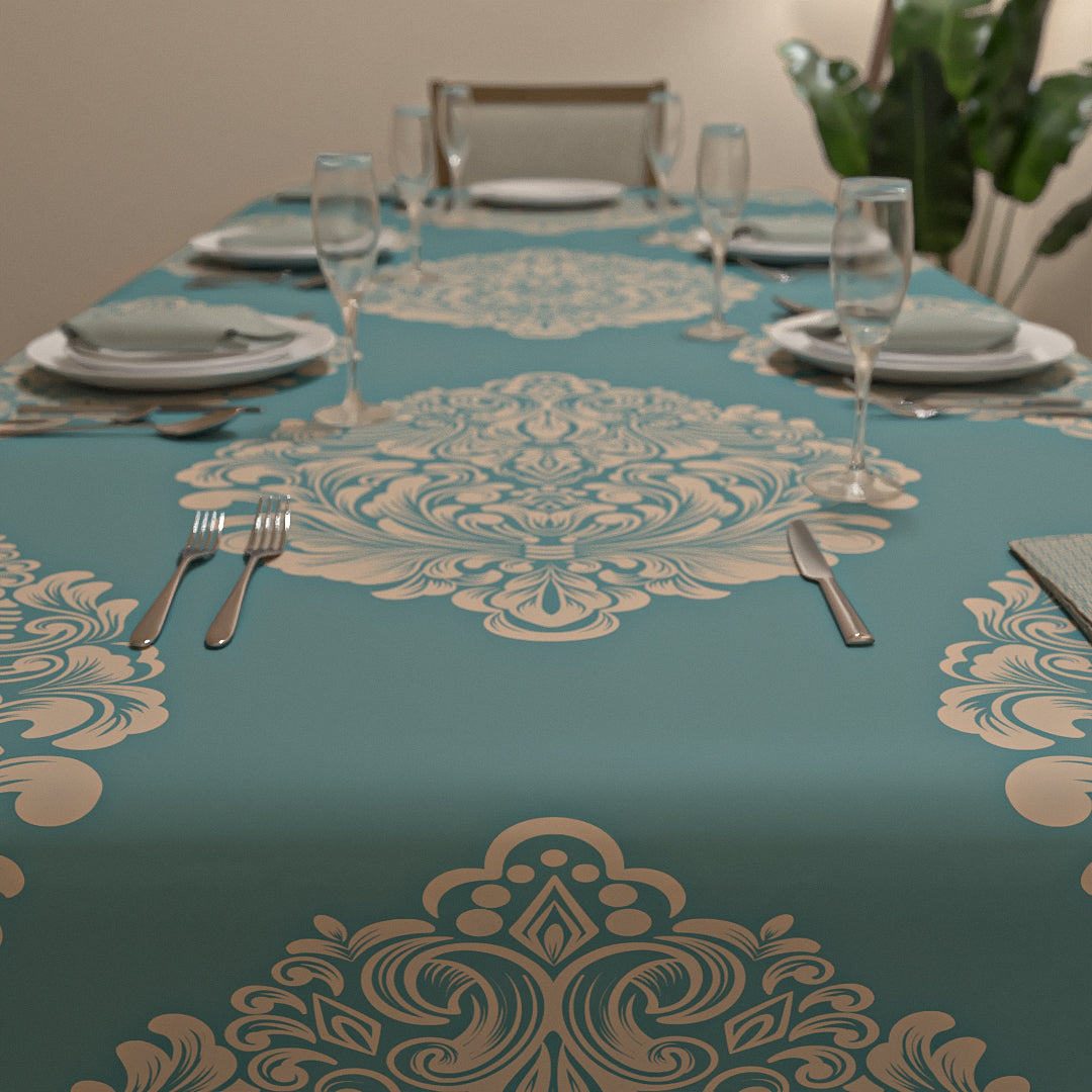 Queen Tablecloth & Napkins Set - Blue