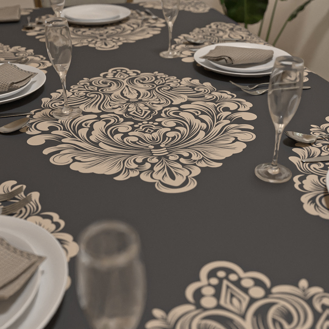 Queen Tablecloth & Napkins Set - Grey