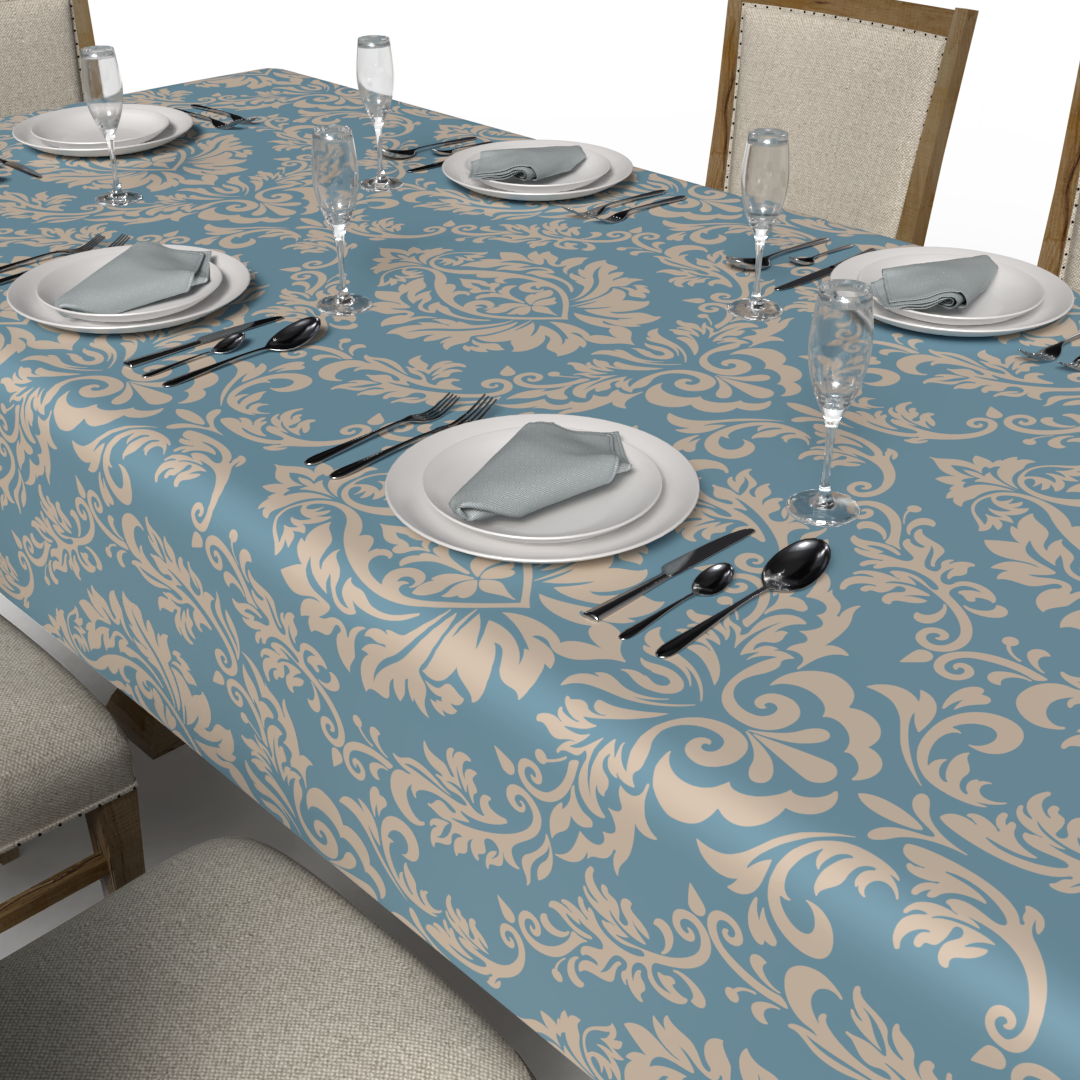 طقم مفارش الطاولة + المناديل القماشية - صوفيا ازرق