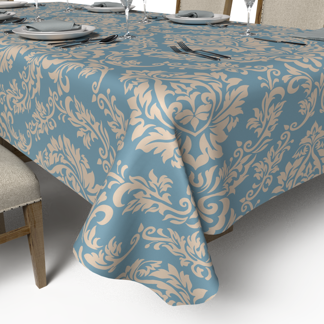 طقم مفارش الطاولة + المناديل القماشية - صوفيا ازرق