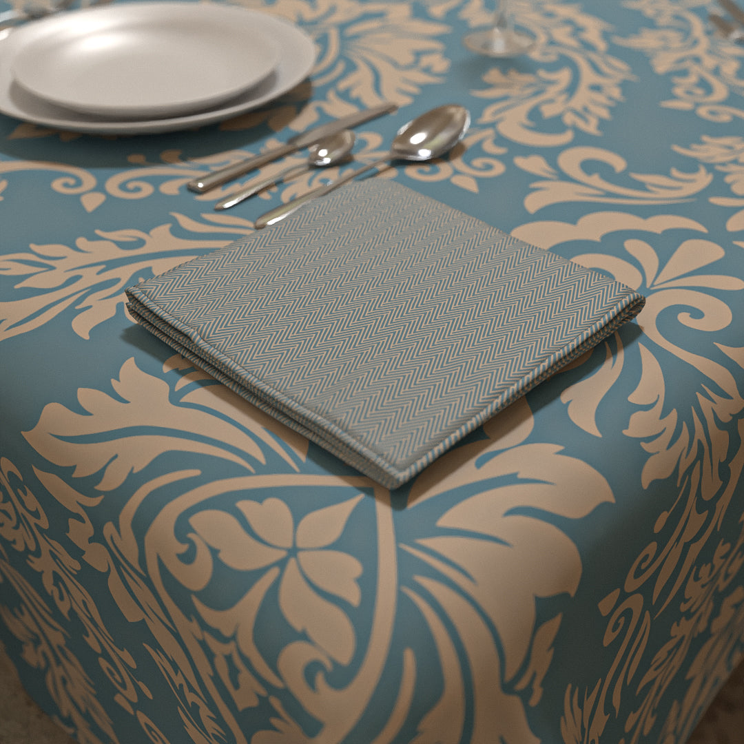 طقم مفارش الطاولة + المناديل القماشية - صوفيا ازرق