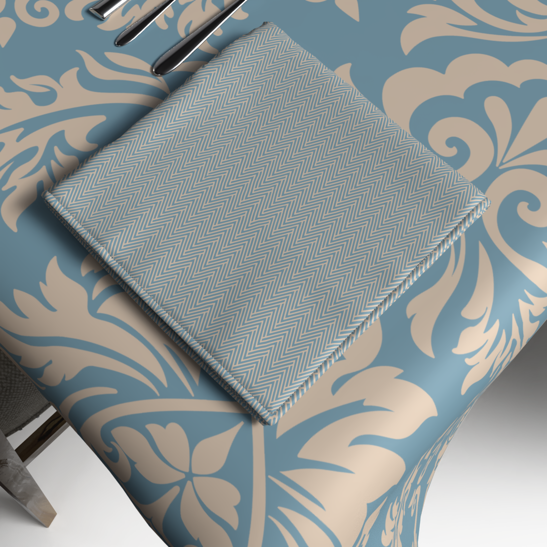 طقم مفارش الطاولة + المناديل القماشية - صوفيا ازرق