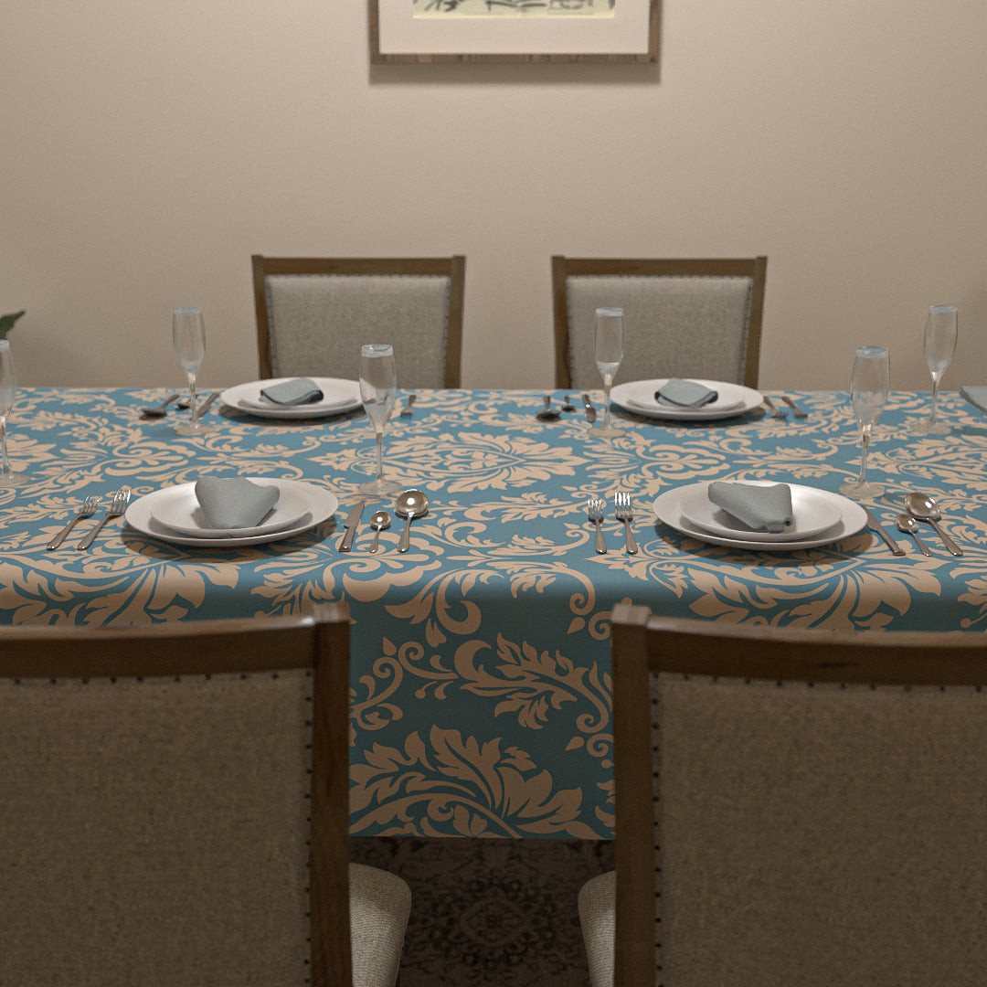 طقم مفارش الطاولة + المناديل القماشية - صوفيا ازرق