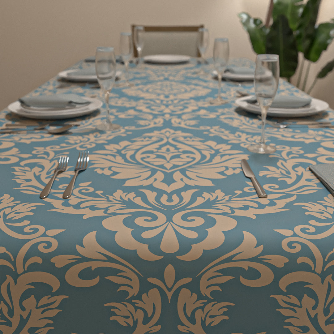 طقم مفارش الطاولة + المناديل القماشية - صوفيا ازرق
