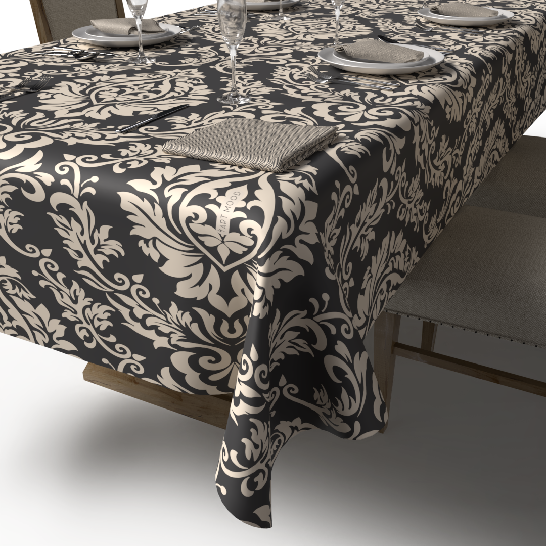 Sophia Tablecloth & Napkins Set - Grey