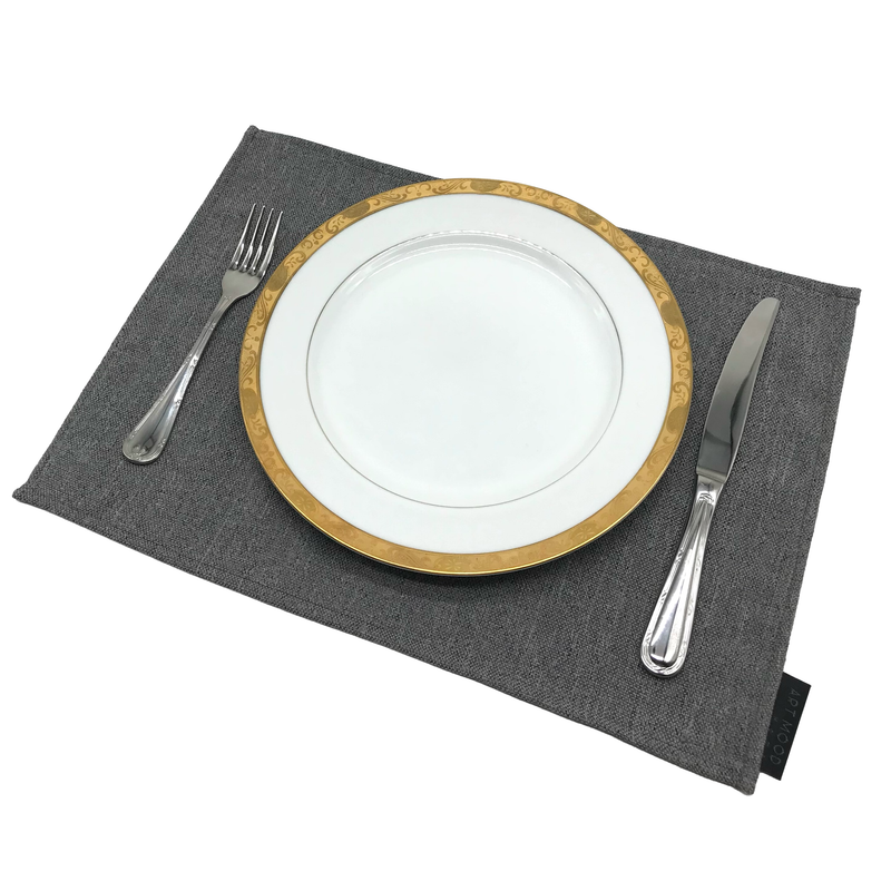 Linen Placemats & Runner Set - Grey