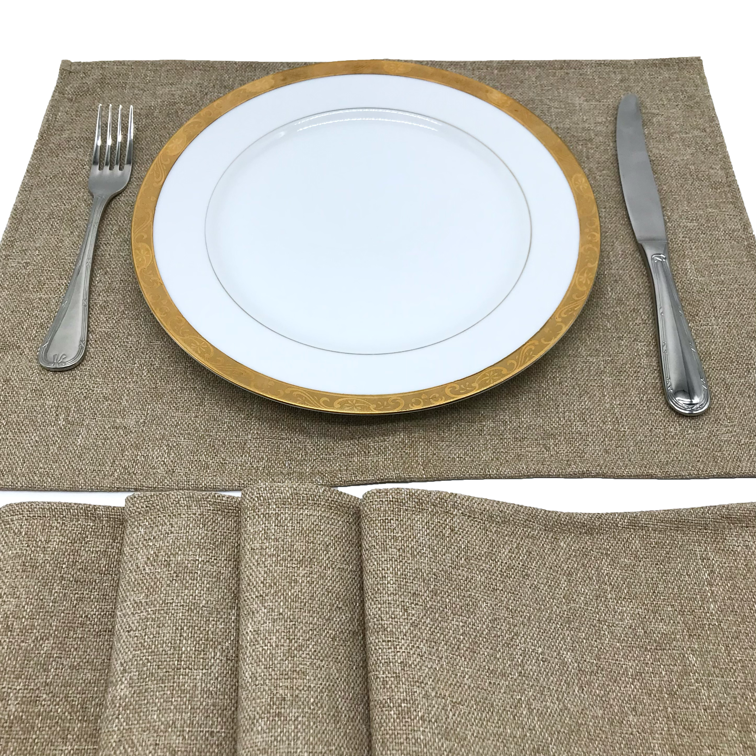 Linen Placemats & Runner Set - Beige